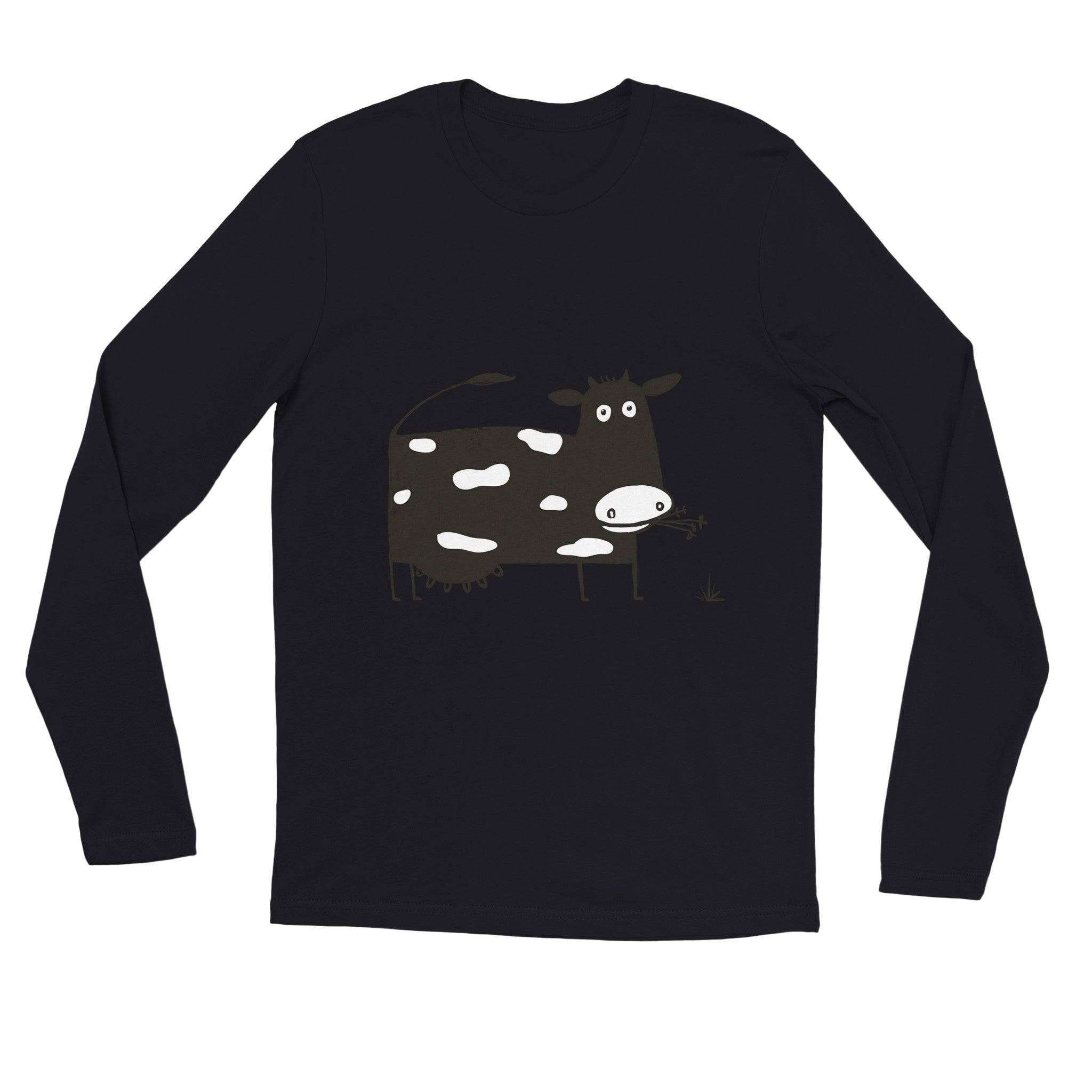 unisex Long sleeve tee/Cow-Eating-Grass - Enet Images