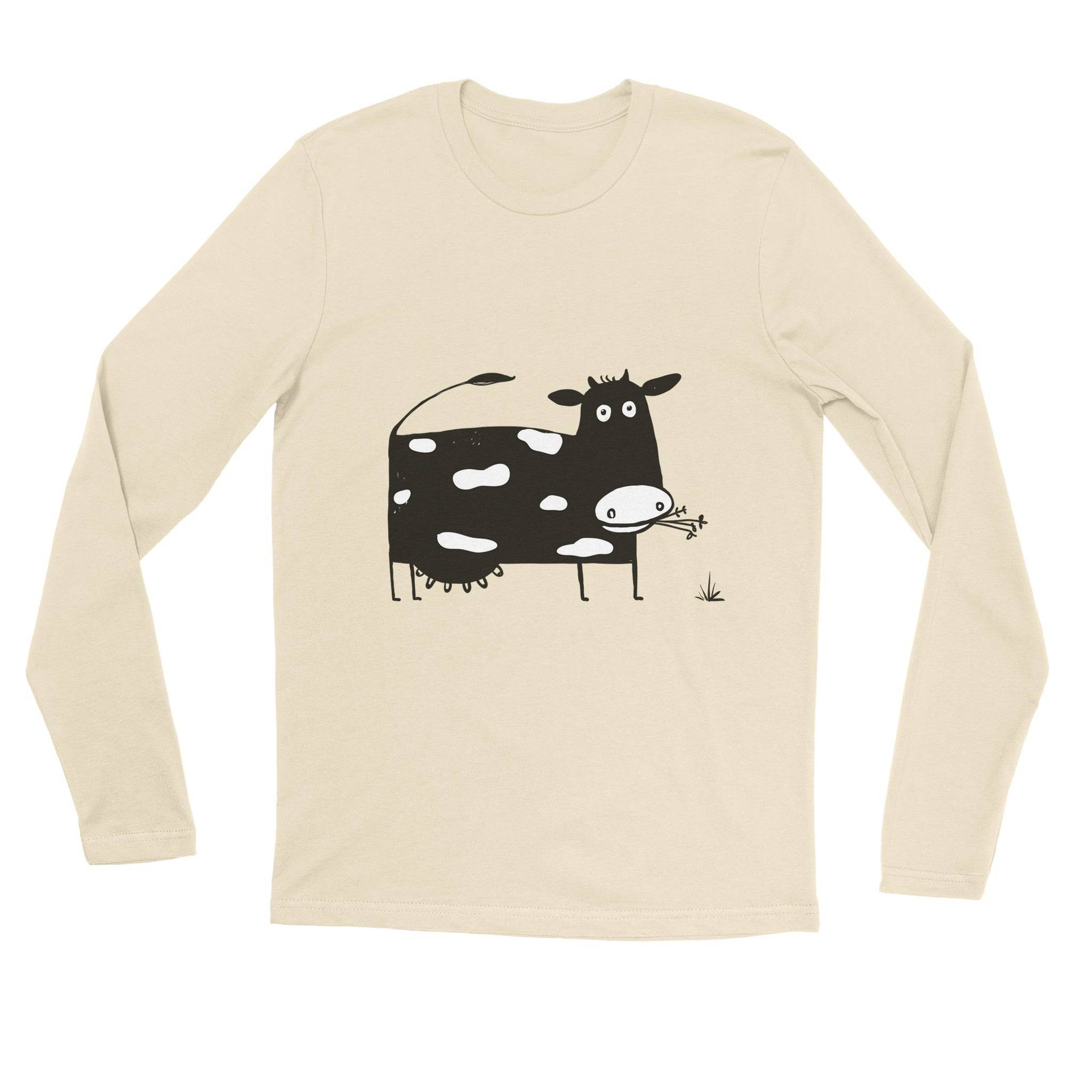 unisex Long sleeve tee/Cow-Eating-Grass - Enet Images