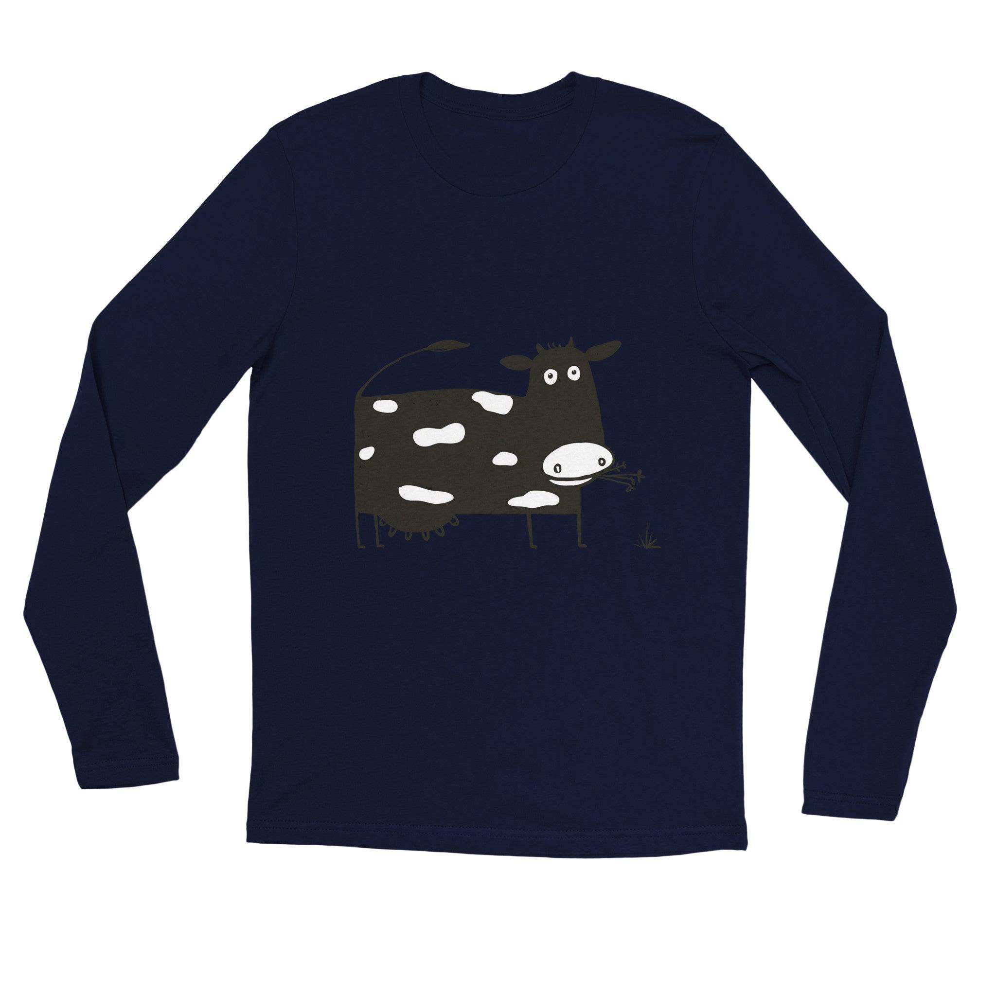 unisex Long sleeve tee/Cow-Eating-Grass - Enet Images