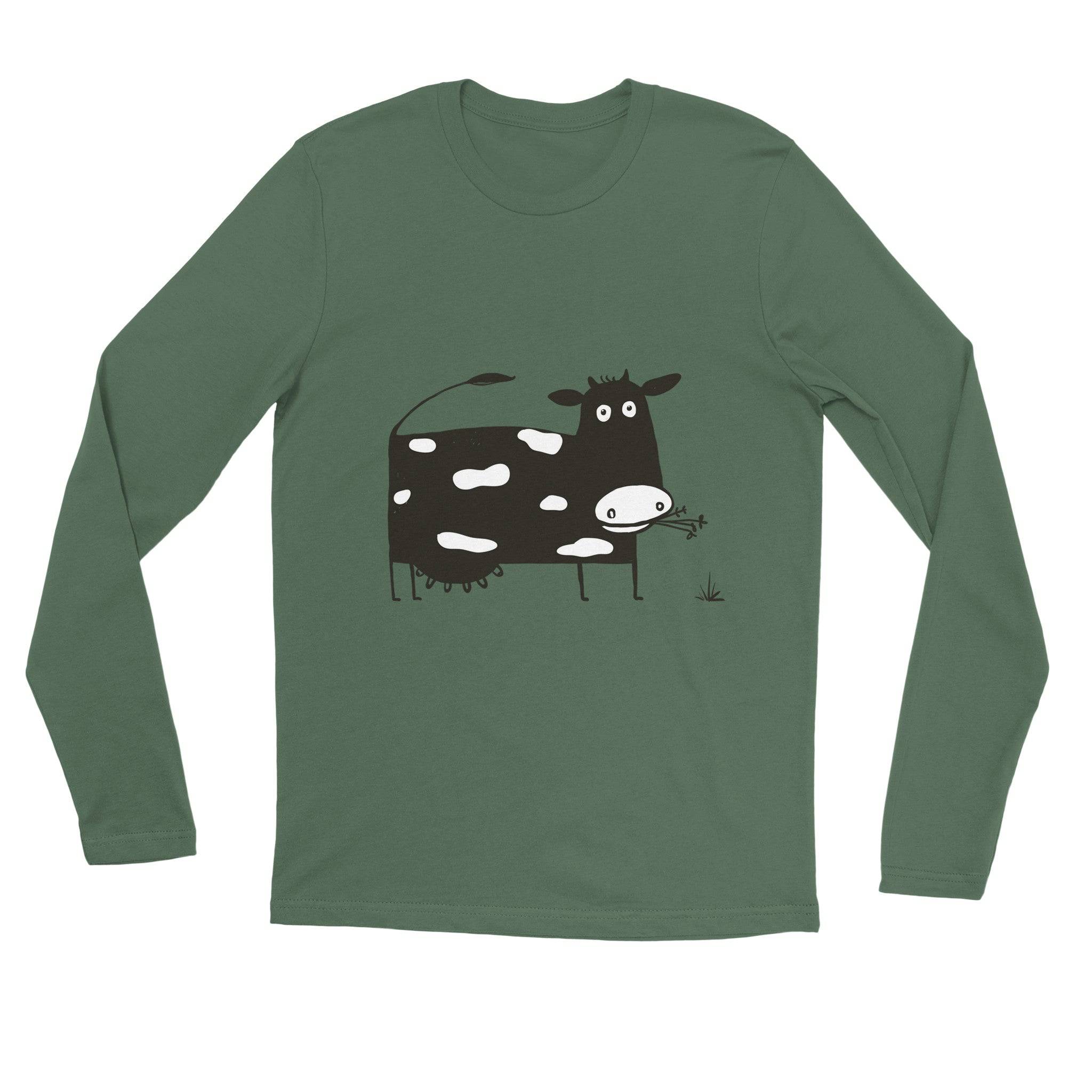 unisex Long sleeve tee/Cow-Eating-Grass - Enet Images