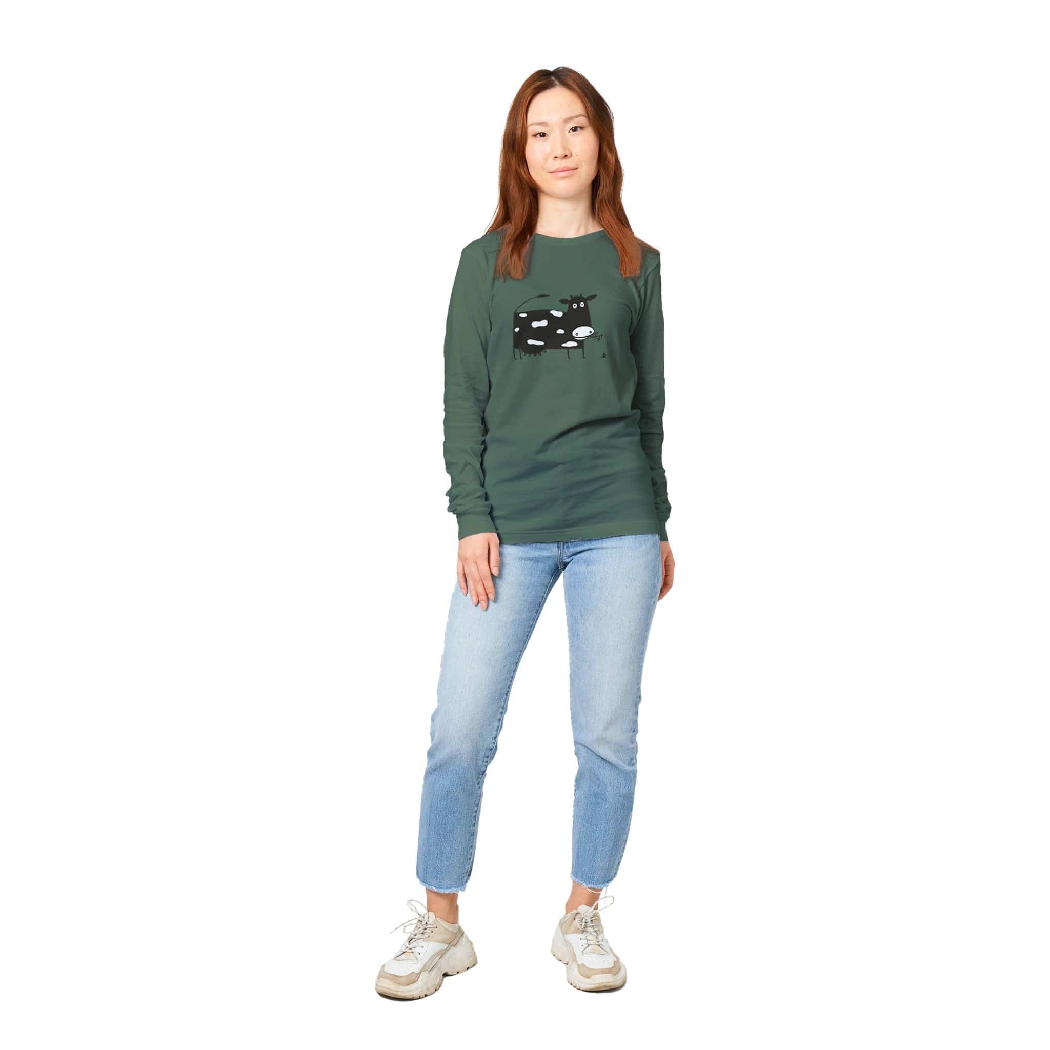 unisex Long sleeve tee/Cow-Eating-Grass - Enet Images