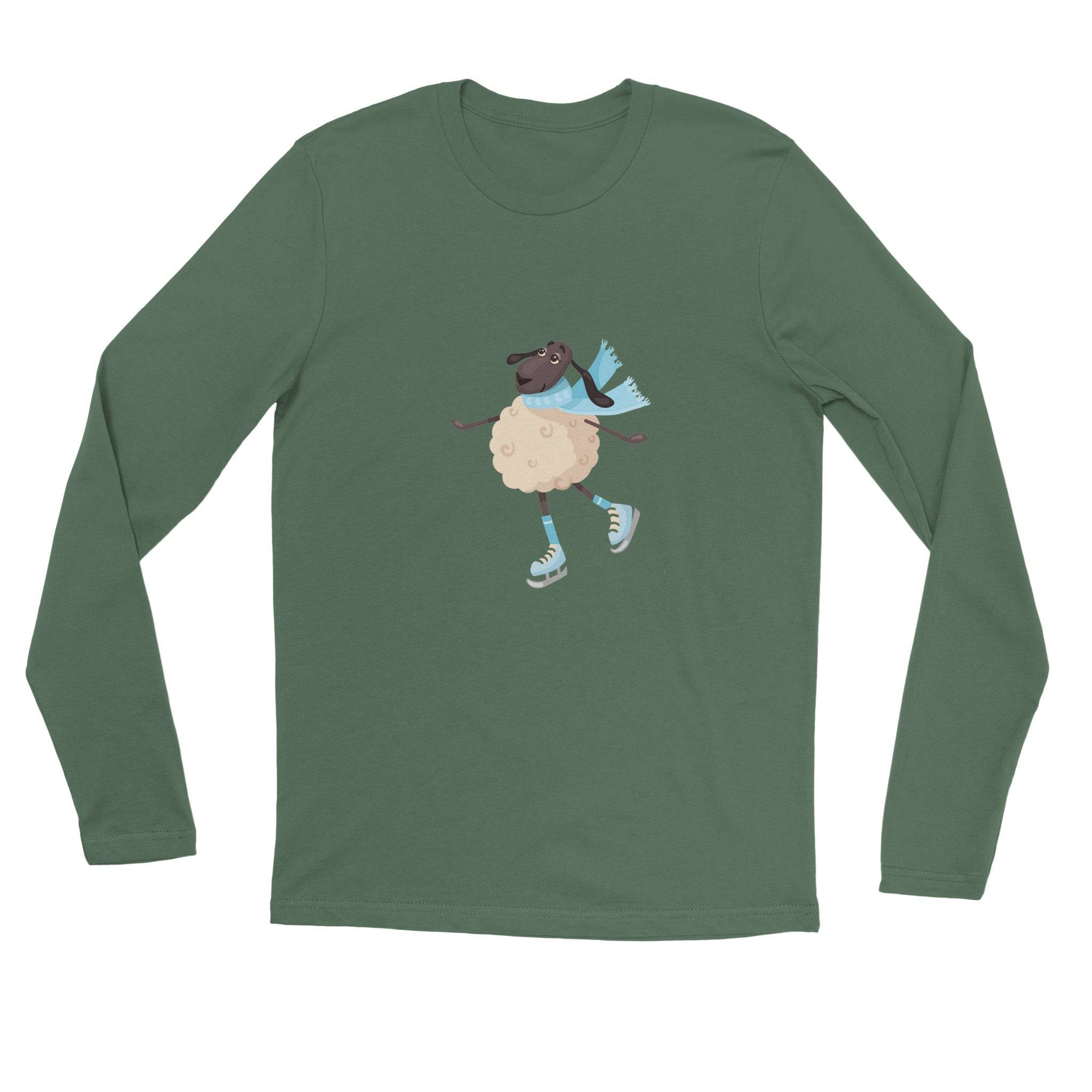 unisex Long sleeve tee/Funny-Sheep-Ice-Skates - Enet Images
