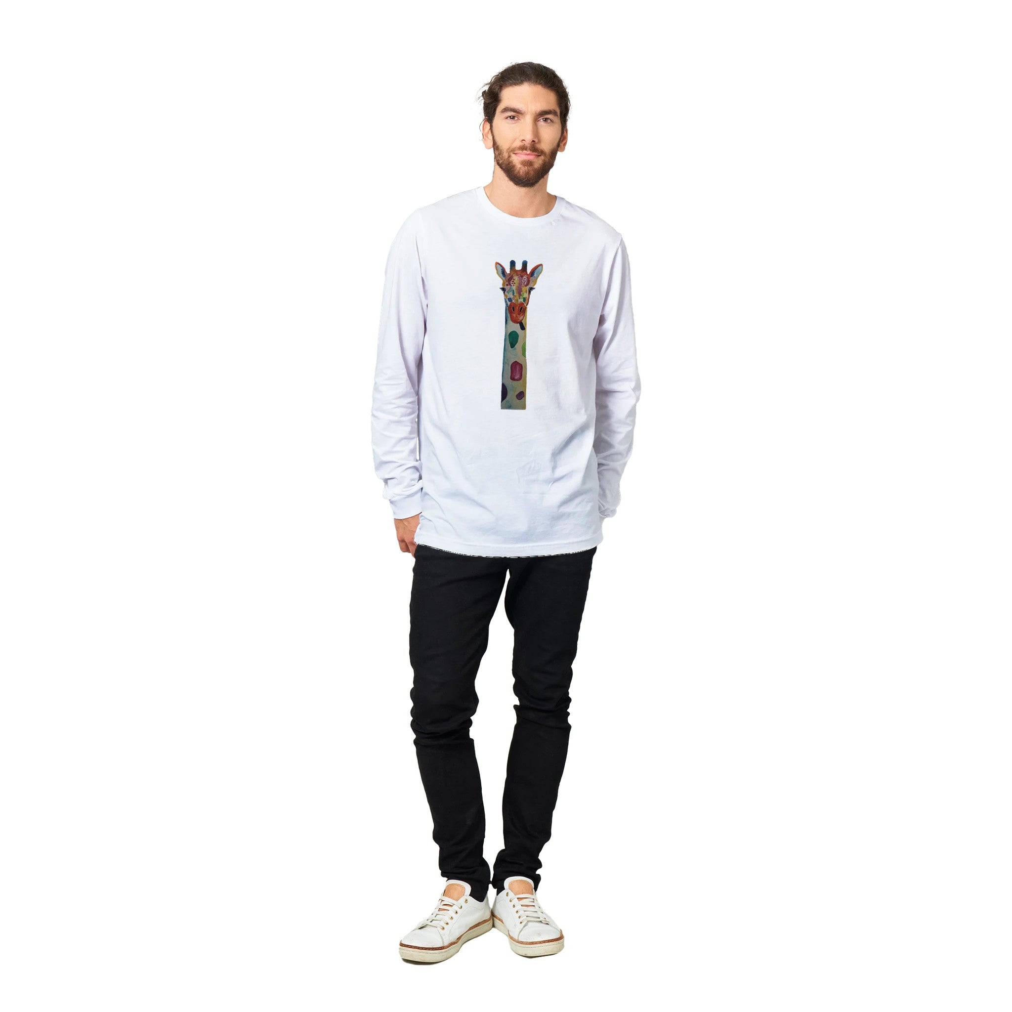 unisex Long sleeve tee/Giraffe-Watercolor - Enet Images