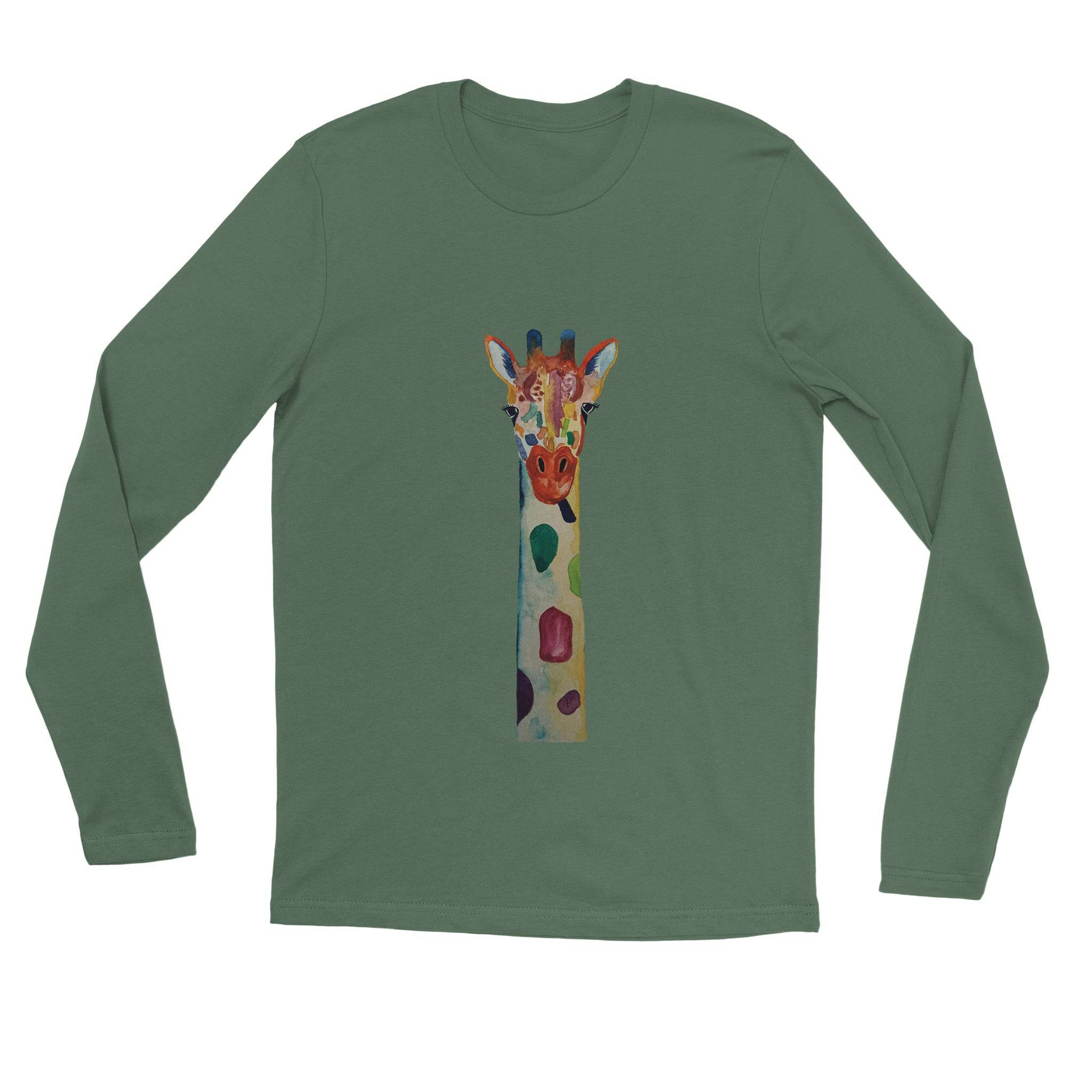 unisex Long sleeve tee/Giraffe-Watercolor - Enet Images