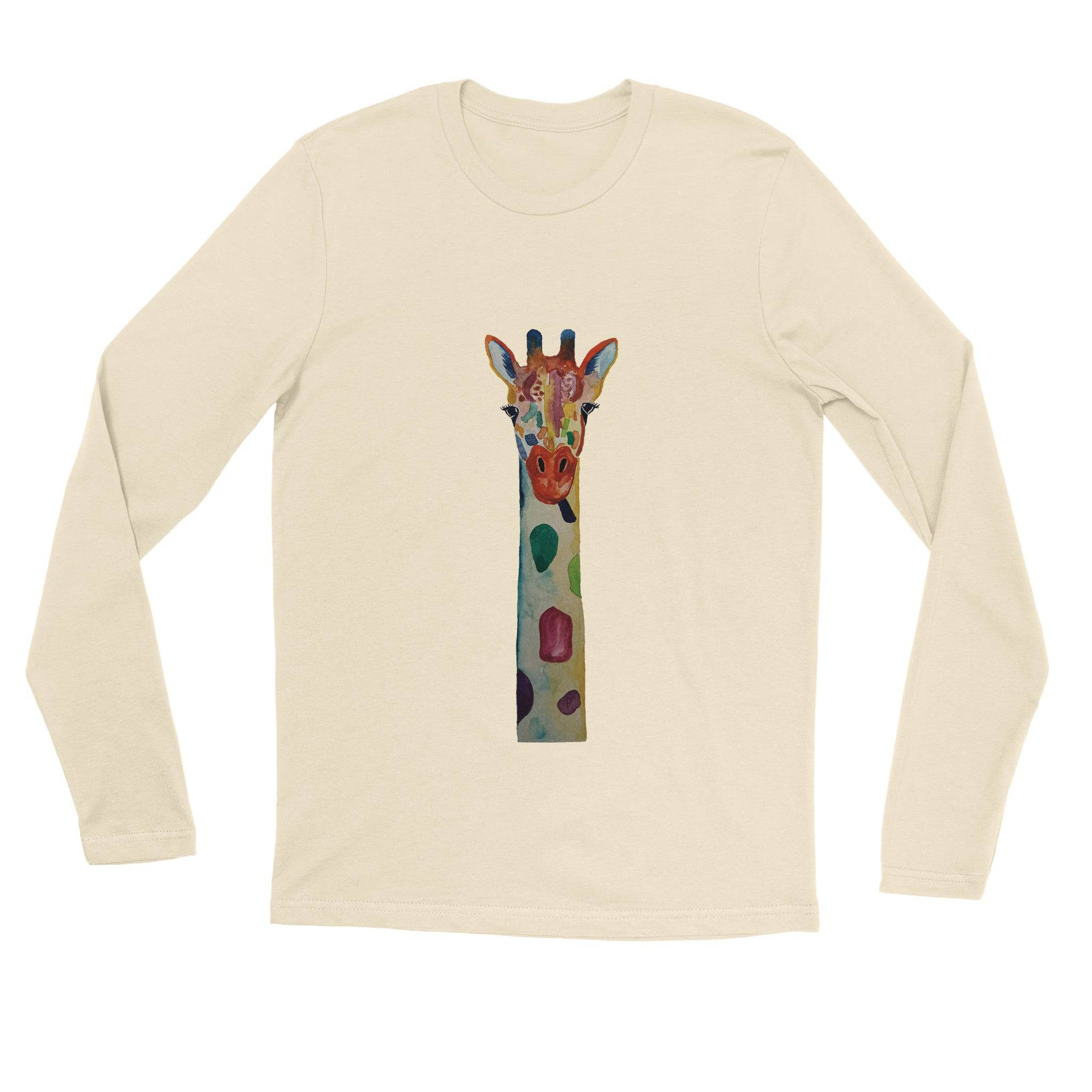 unisex Long sleeve tee/Giraffe-Watercolor - Enet Images