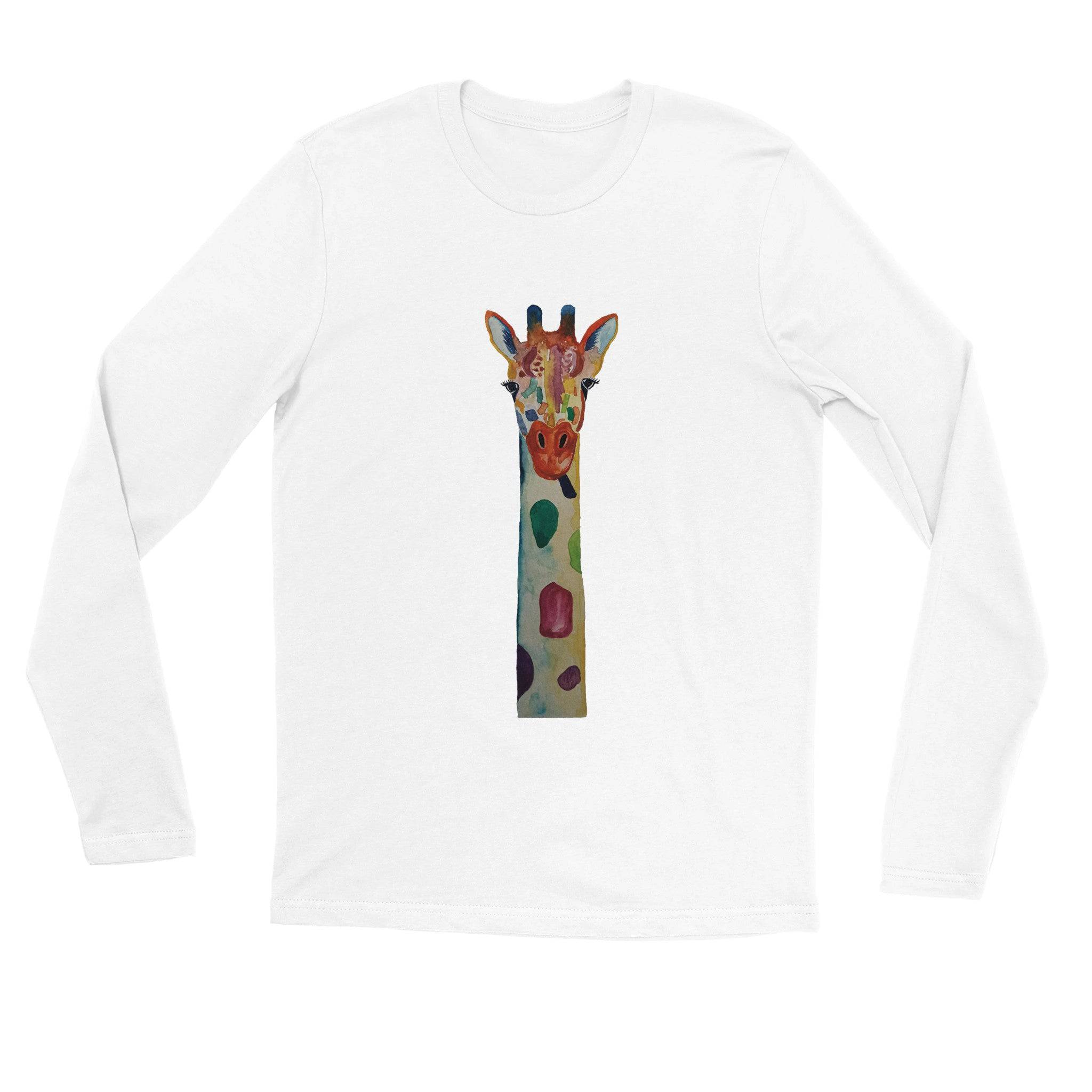 unisex Long sleeve tee/Giraffe-Watercolor - Enet Images