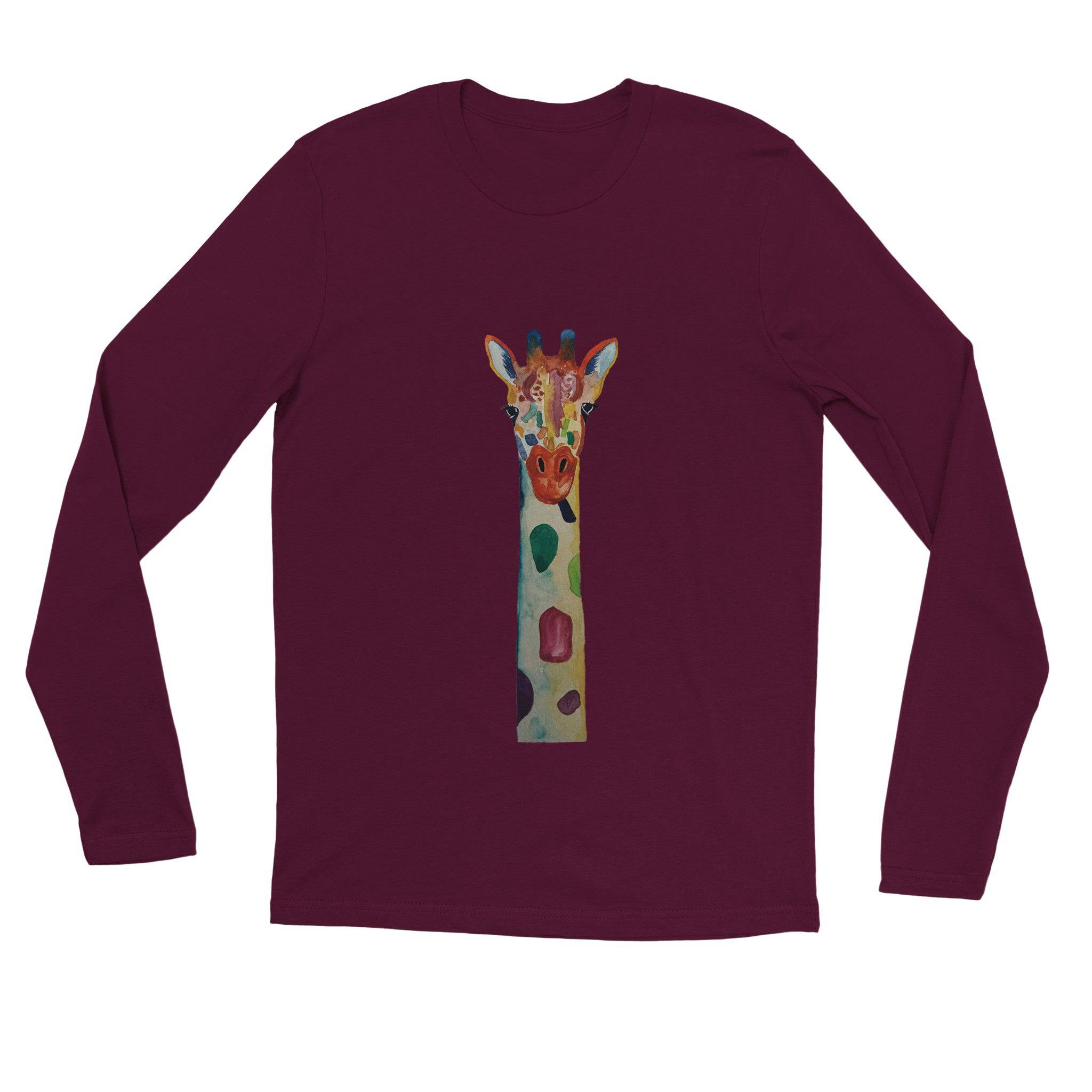 unisex Long sleeve tee/Giraffe-Watercolor - Enet Images