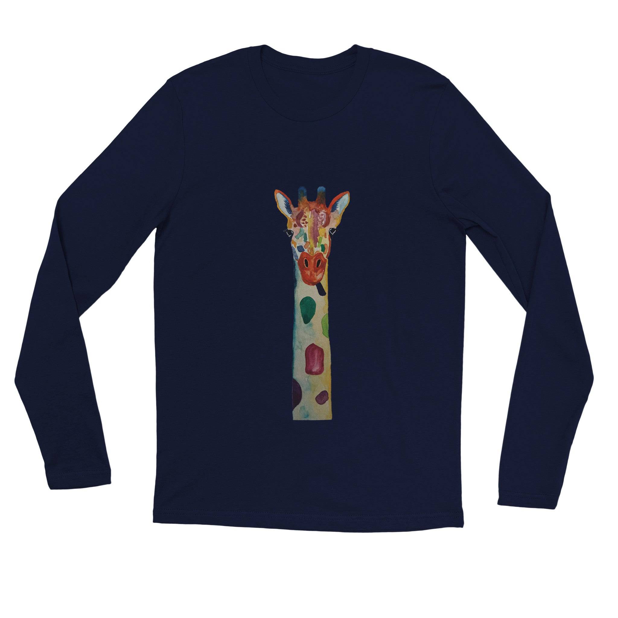 unisex Long sleeve tee/Giraffe-Watercolor - Enet Images