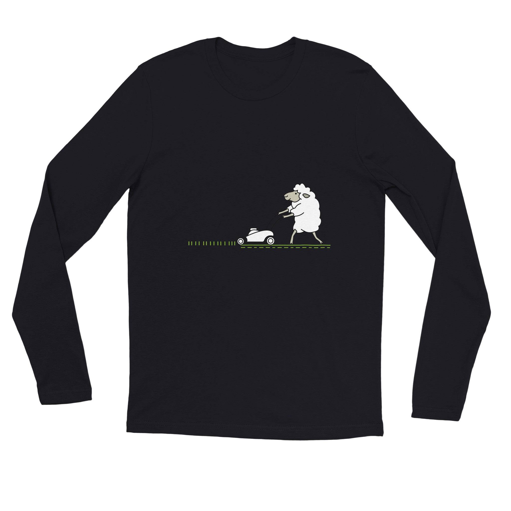 unisex Long sleeve tee/Sheep-Cutting-The-Lawn - Enet Images