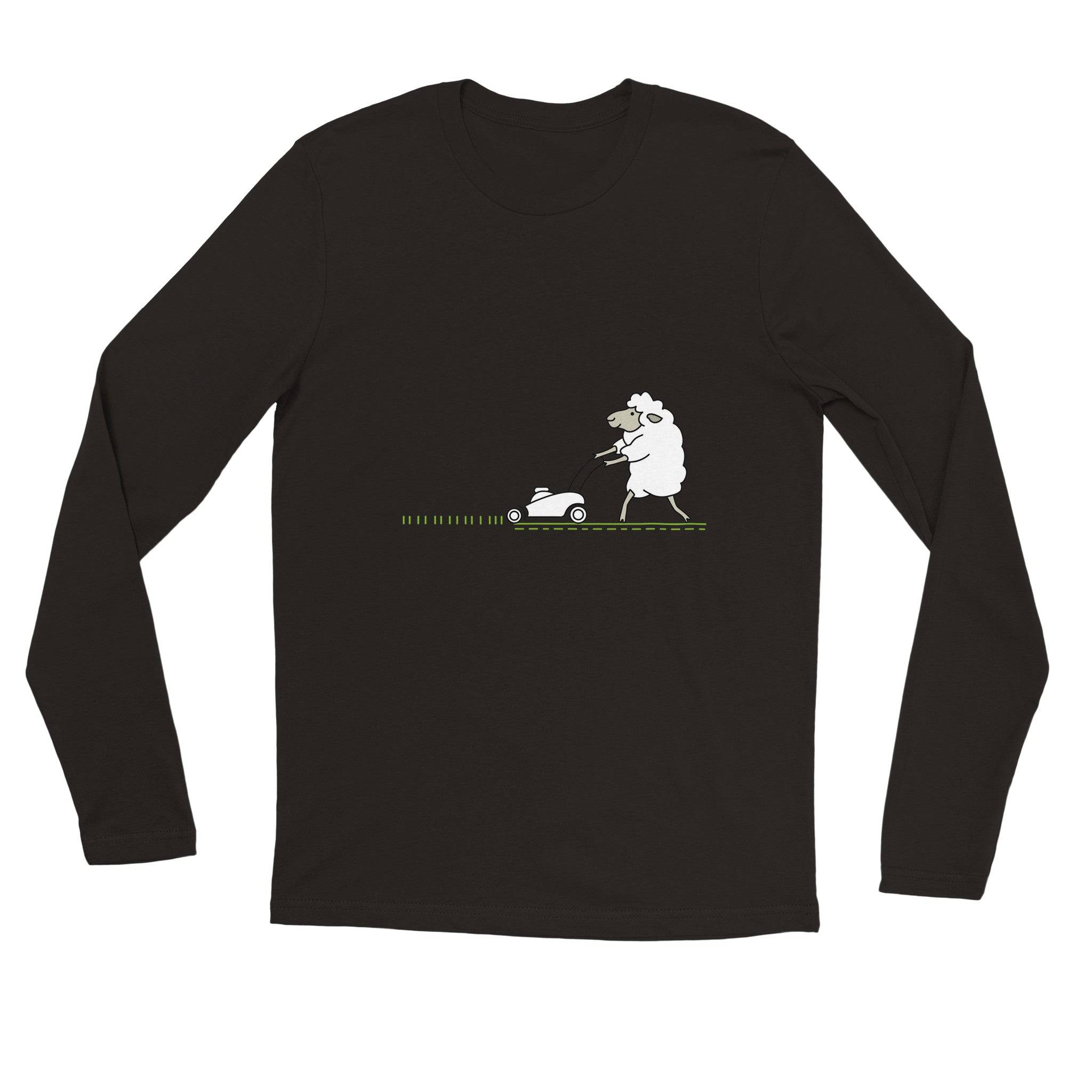unisex Long sleeve tee/Sheep-Cutting-The-Lawn - Enet Images
