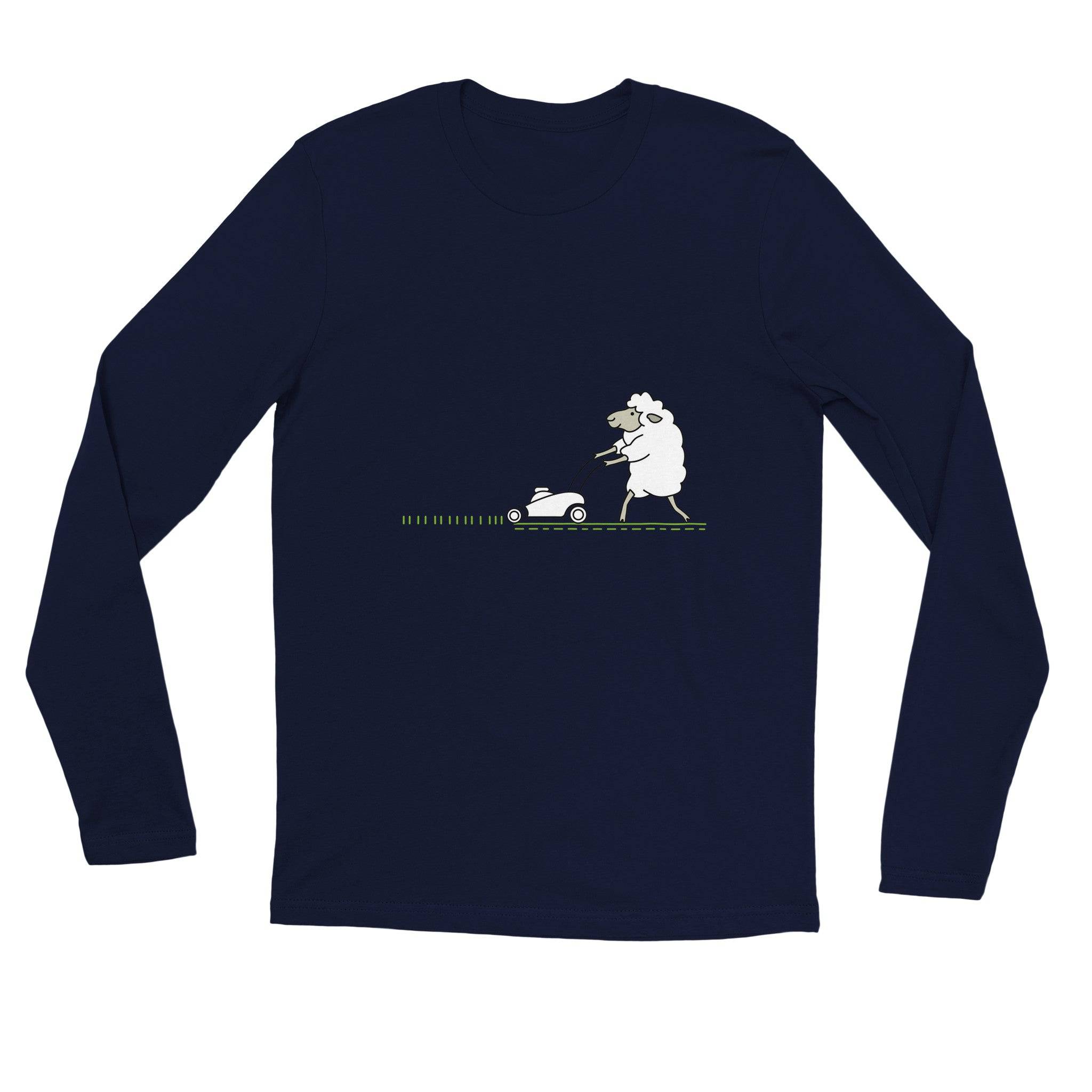 unisex Long sleeve tee/Sheep-Cutting-The-Lawn - Enet Images