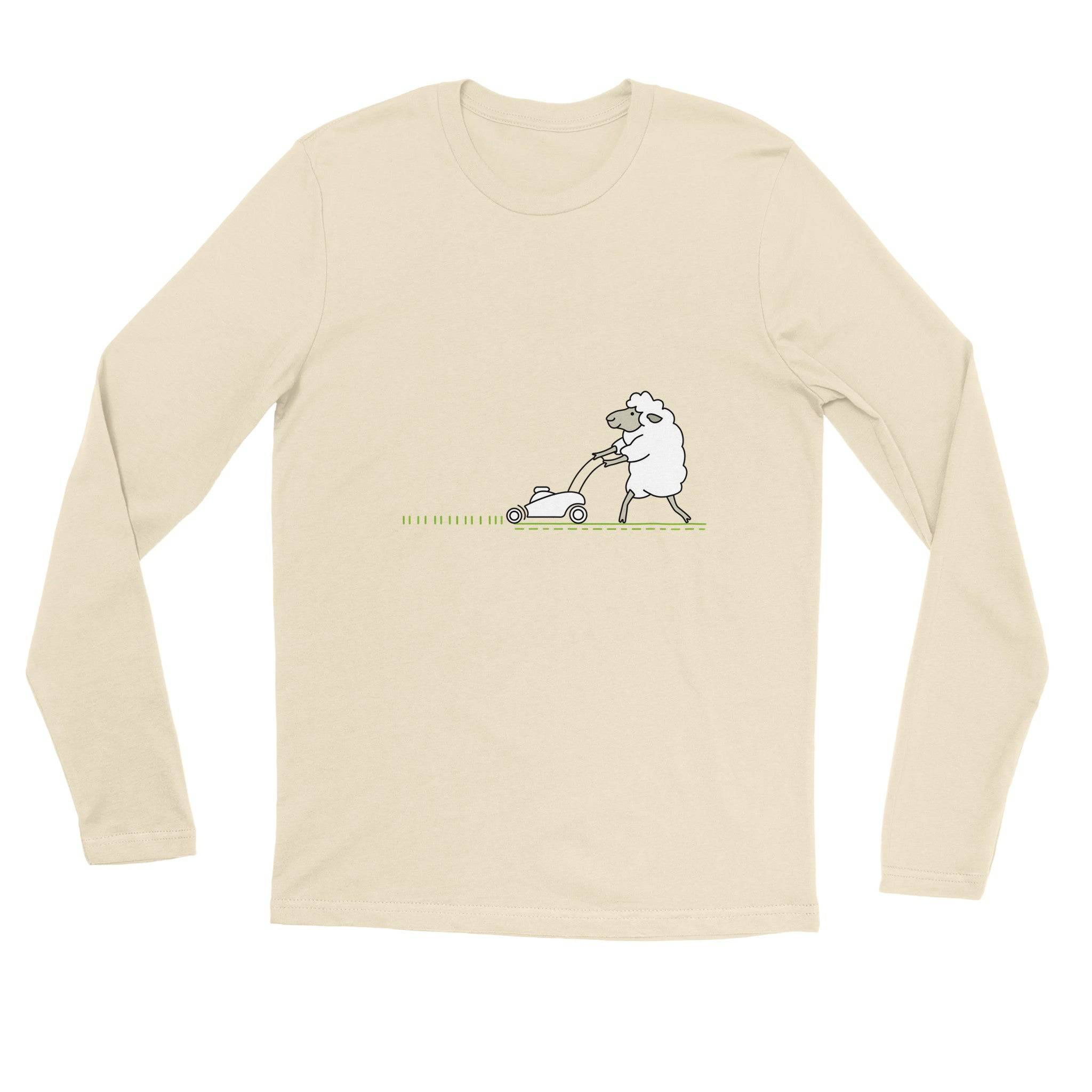 unisex Long sleeve tee/Sheep-Cutting-The-Lawn - Enet Images