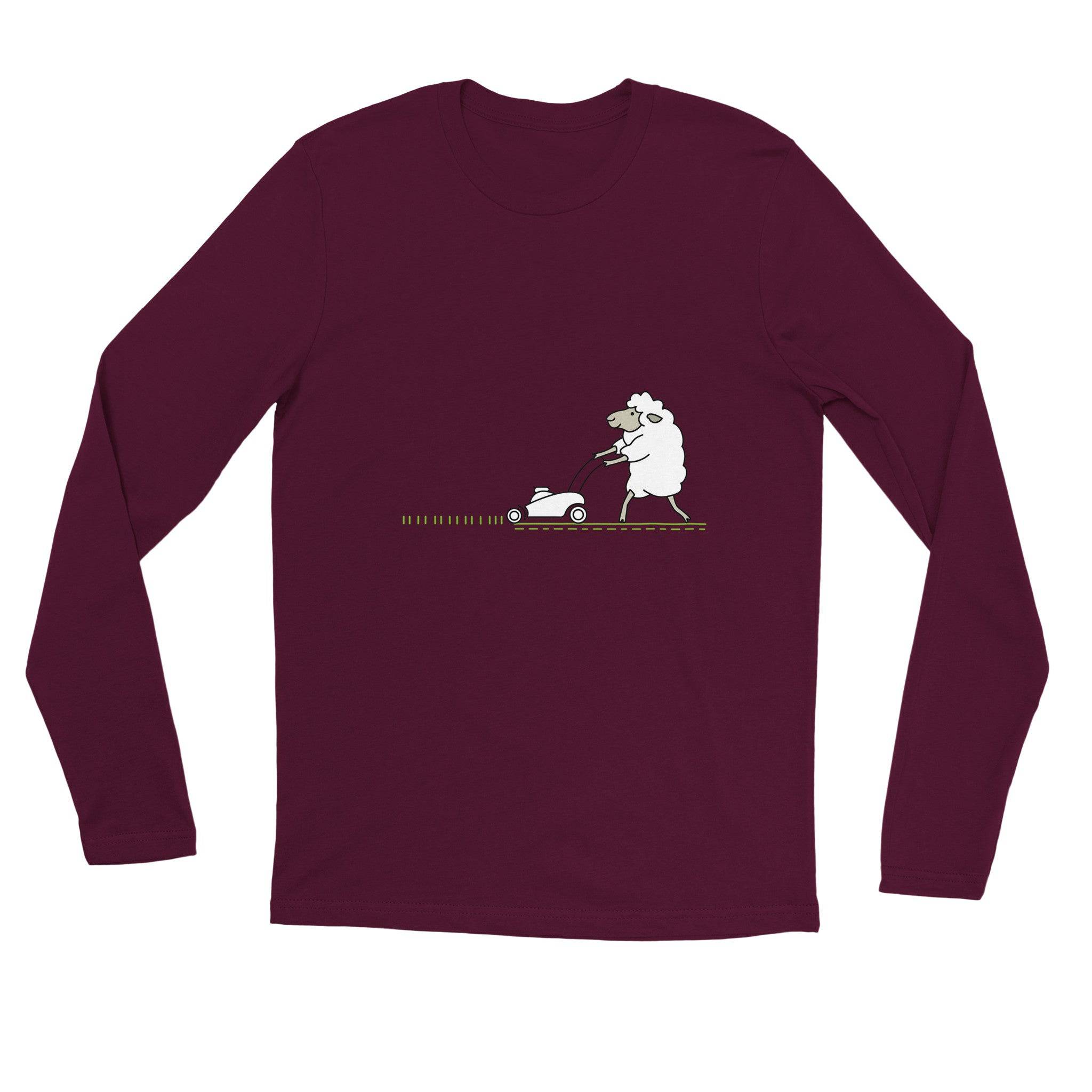 unisex Long sleeve tee/Sheep-Cutting-The-Lawn - Enet Images