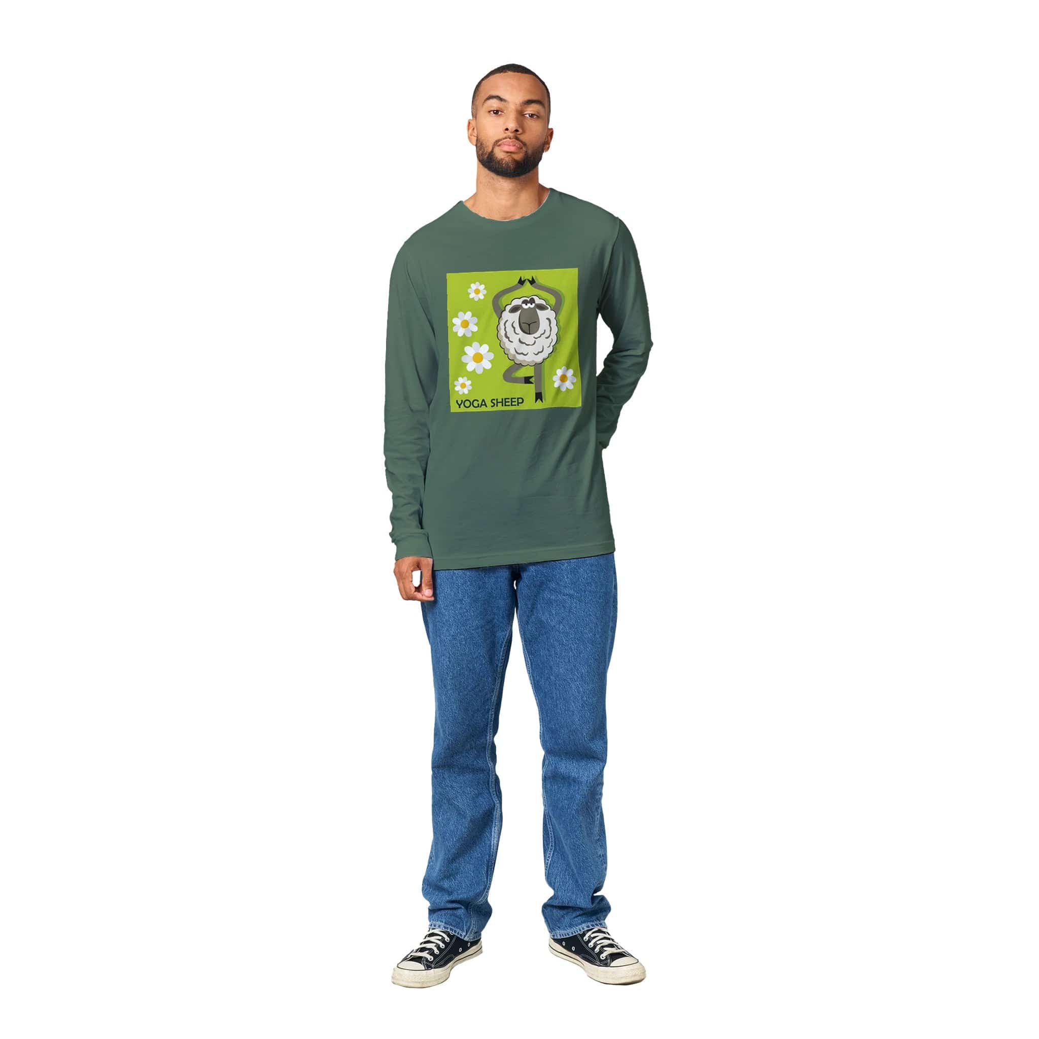unisex Long sleeve tee/Sheep-Yoga - Enet Images