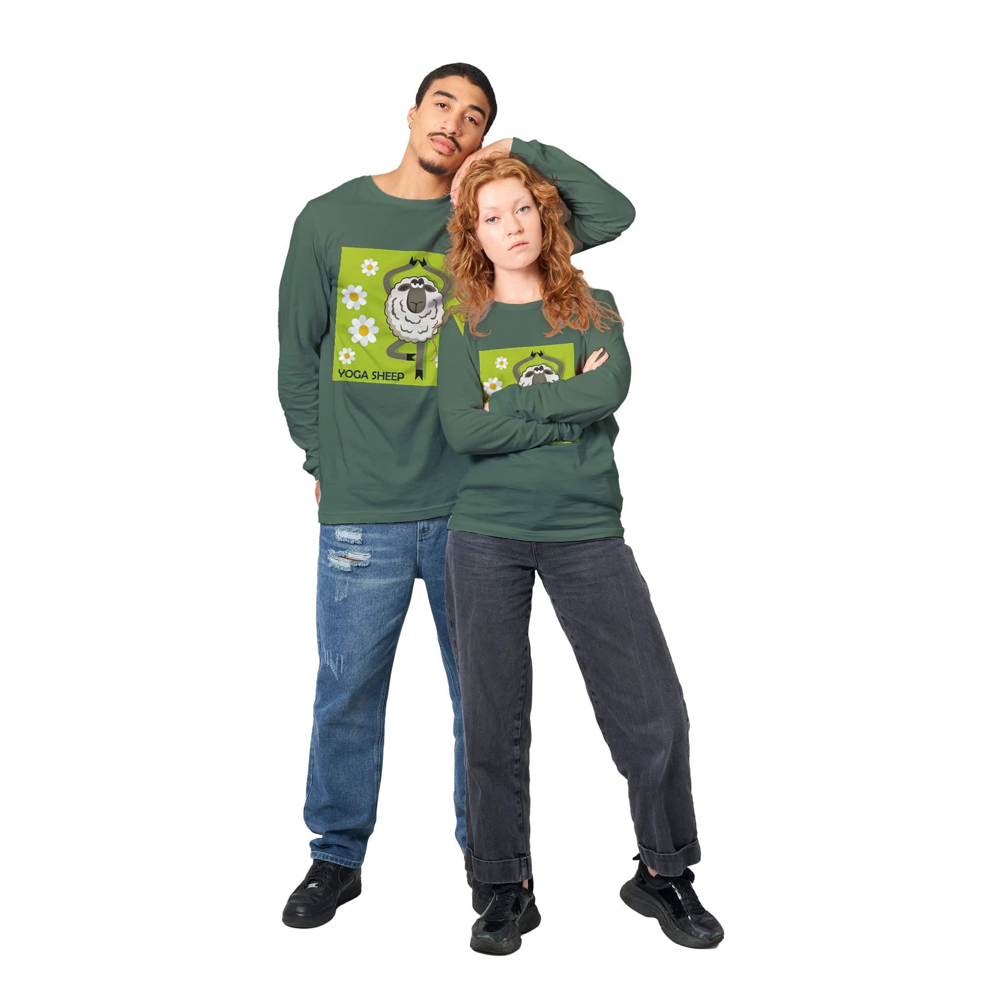 unisex Long sleeve tee/Sheep-Yoga - Enet Images
