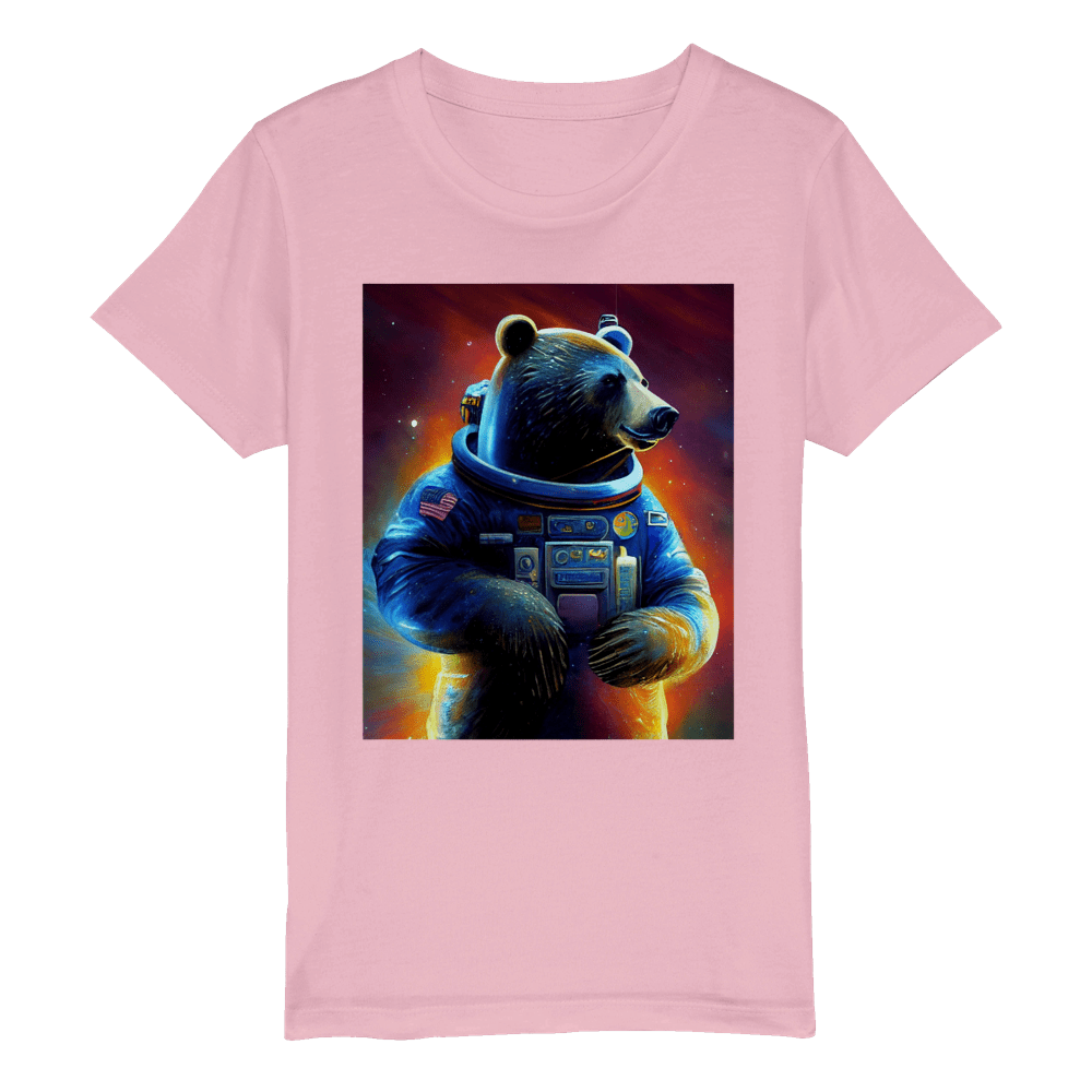 Organic Kids Crewneck T-shirt/Astronaut-Bear - Enet Images