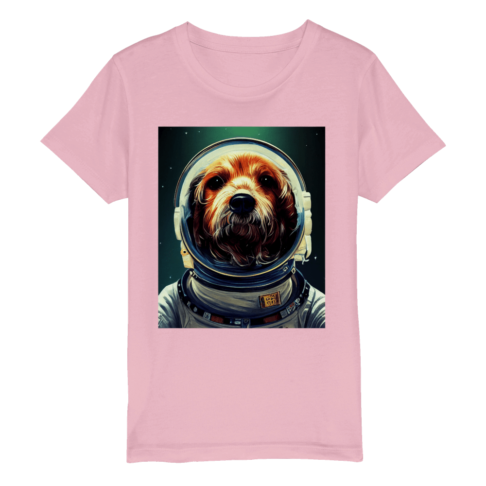 Organic Kids Crewneck T-shirt/Astronaut-dog - Enet Images