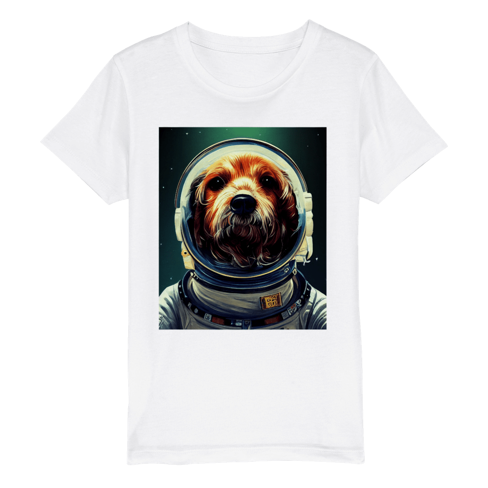 Organic Kids Crewneck T-shirt/Astronaut-dog - Enet Images