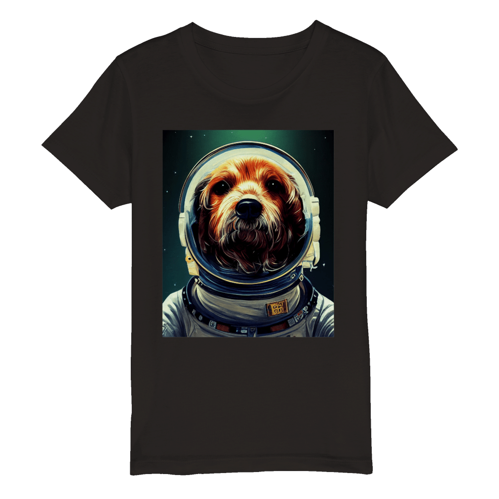 Organic Kids Crewneck T-shirt/Astronaut-dog - Enet Images