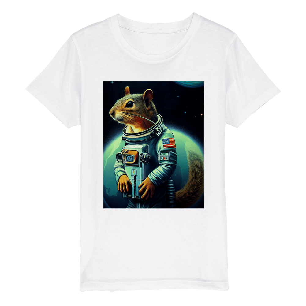 Organic Kids Crewneck T-shirt/Astronaut-Mouse - Enet Images