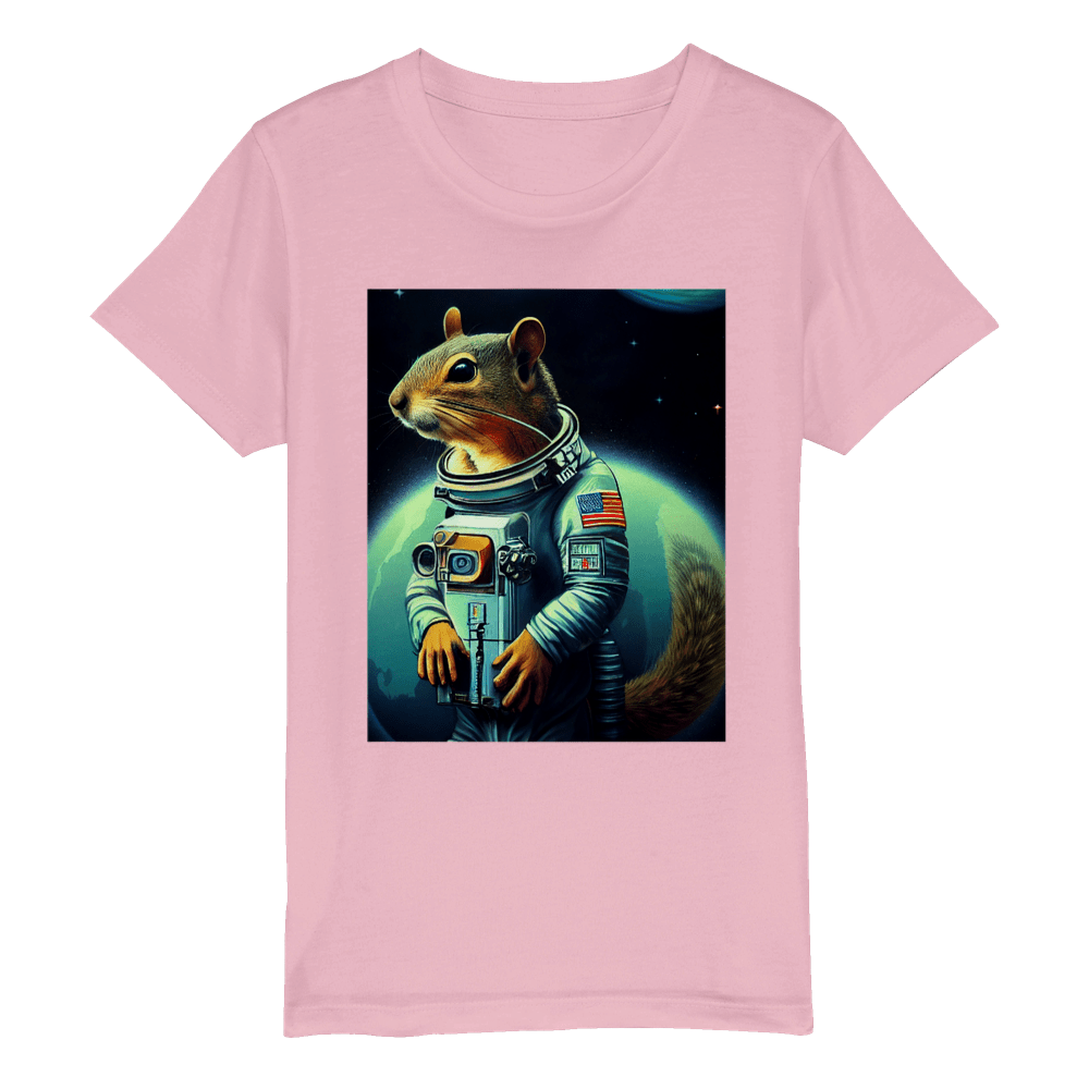 Organic Kids Crewneck T-shirt/Astronaut-Mouse - Enet Images