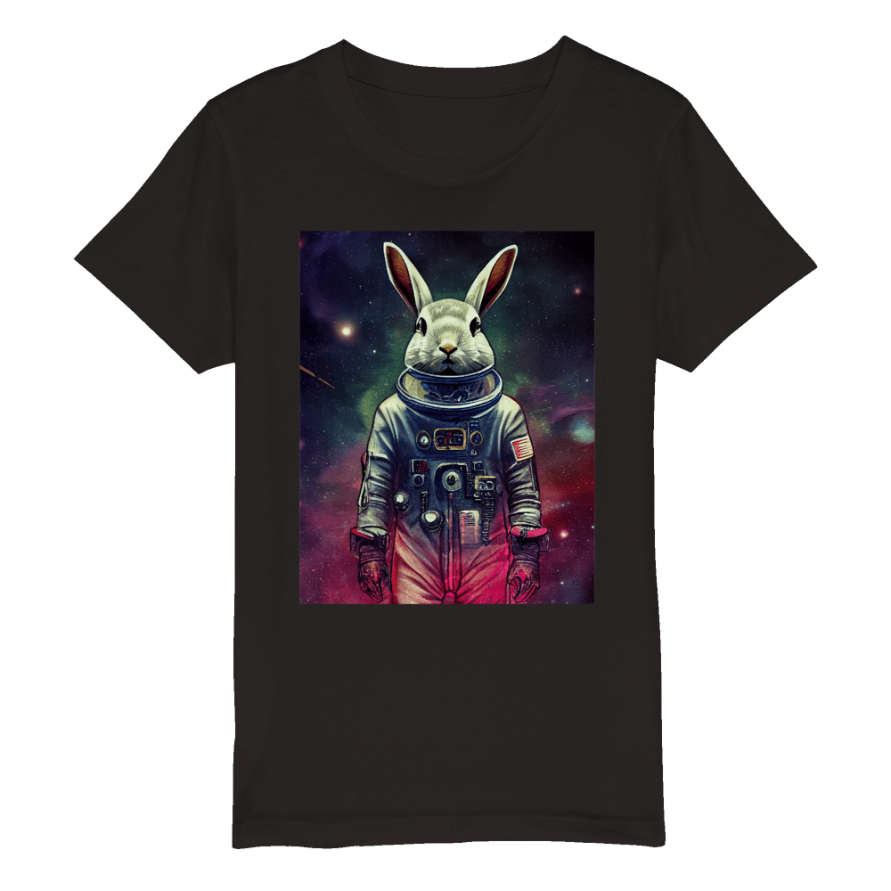 Organic Kids Crewneck T-shirt/Astronaut-Rabbit - Enet Images