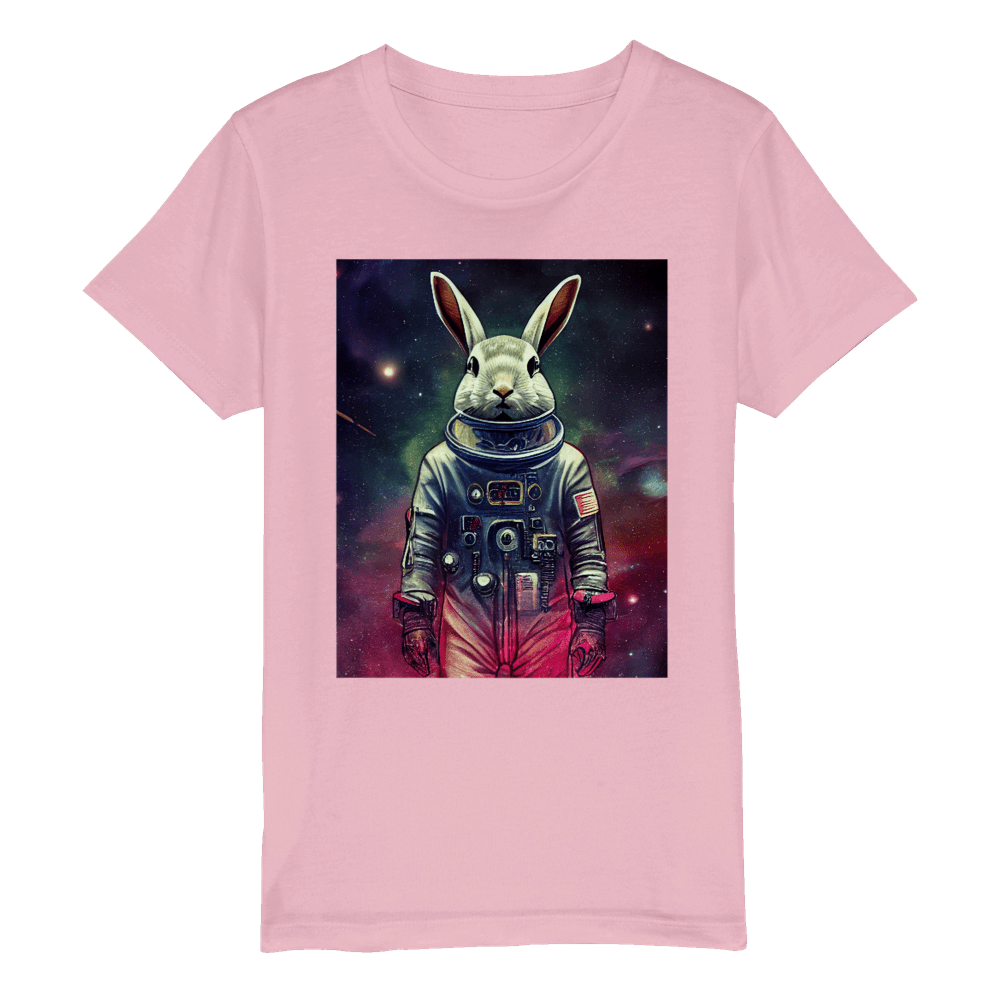 Organic Kids Crewneck T-shirt/Astronaut-Rabbit - Enet Images