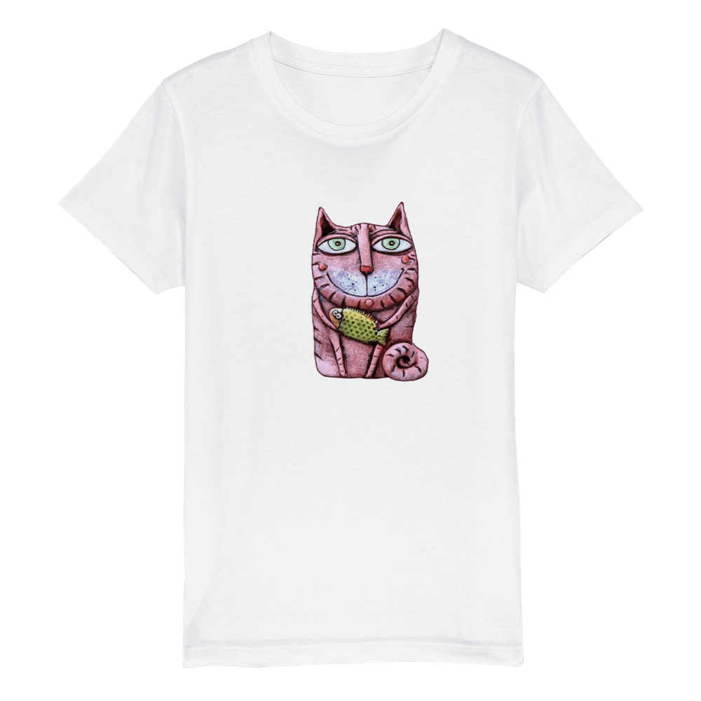 Organic Kids Crewneck T-shirt/Cat-Fish - Enet Images
