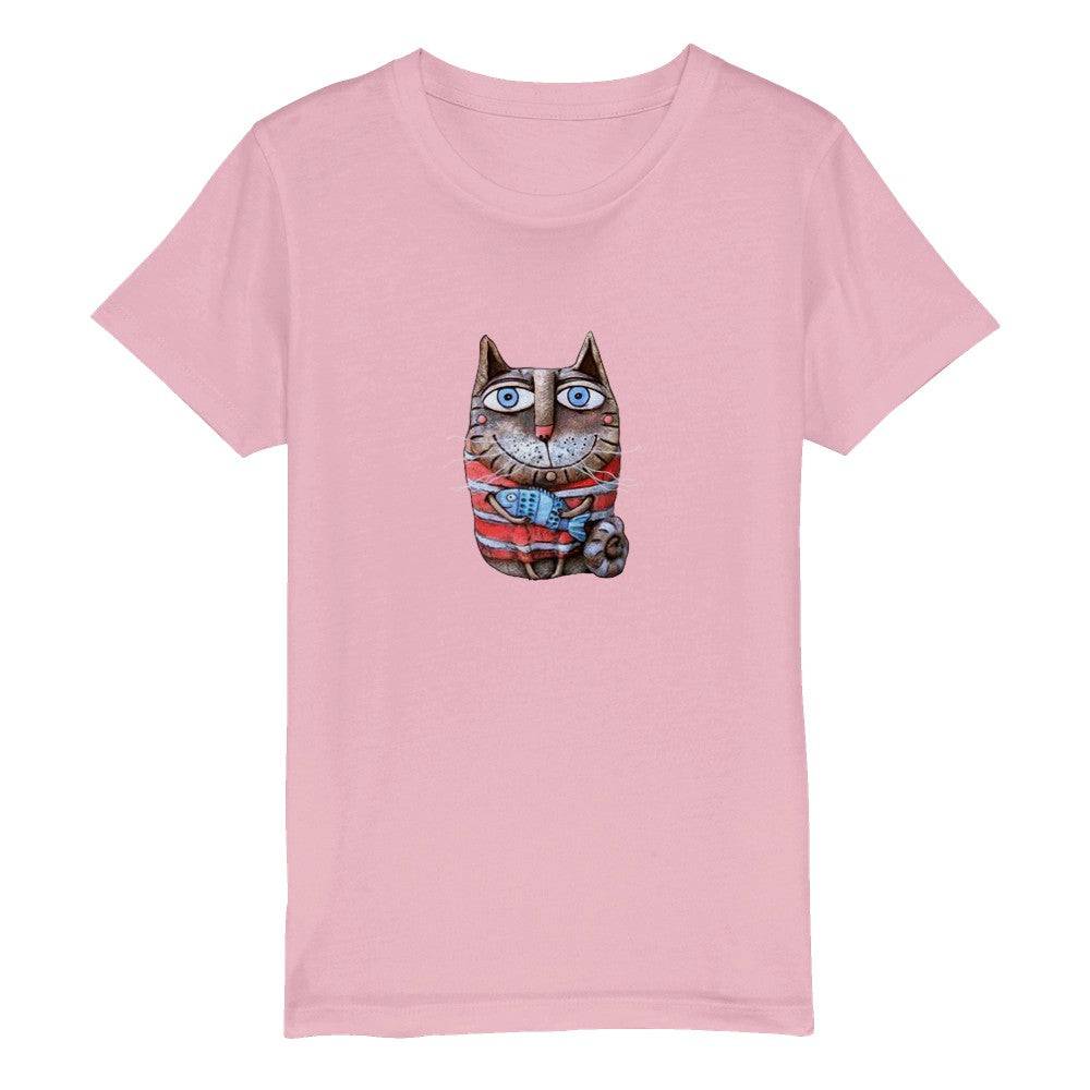 Organic Kids Crewneck T-shirt/Cat-Fish2 - Enet Images