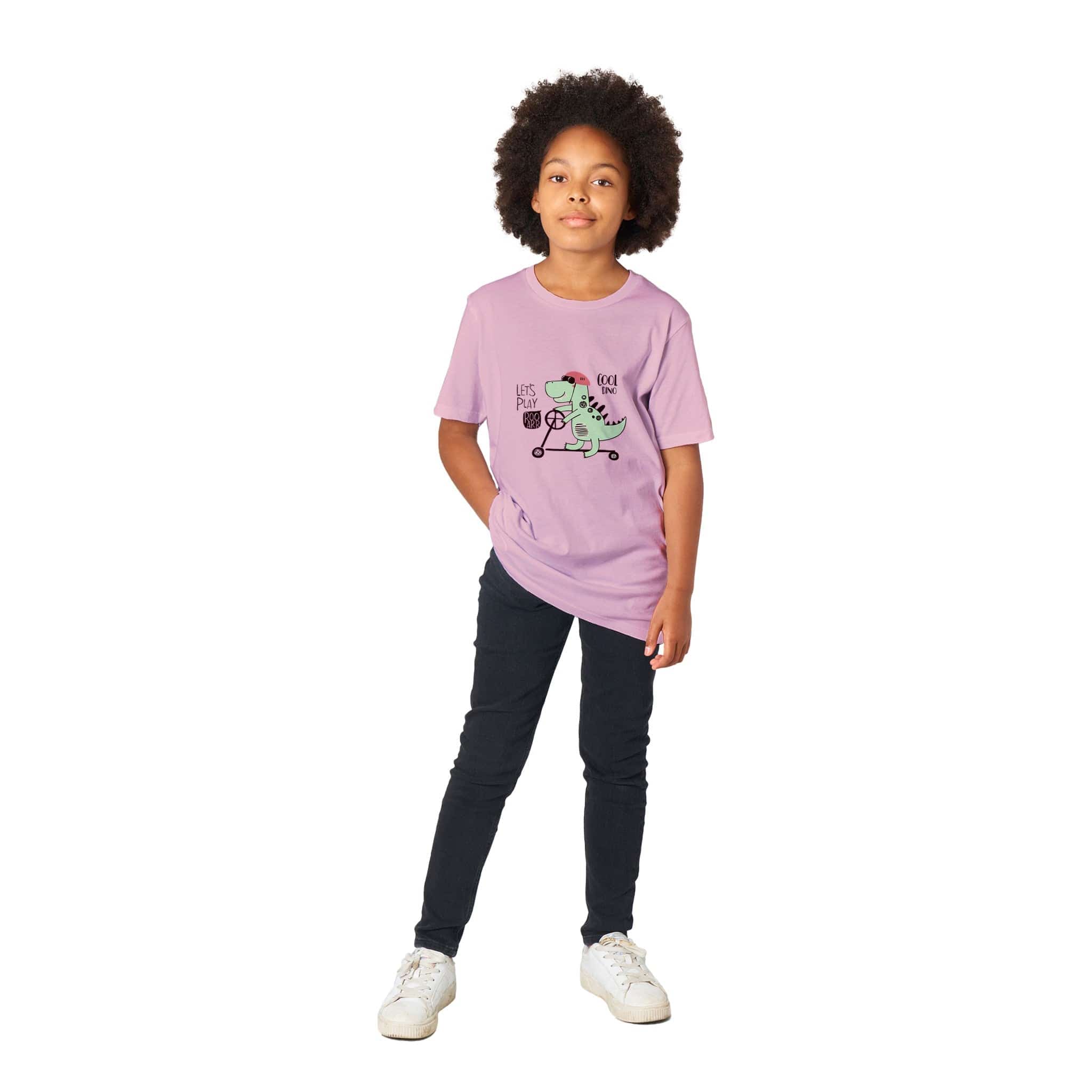 Organic Kids Crewneck T-shirt/Cool-Dino - Enet Images