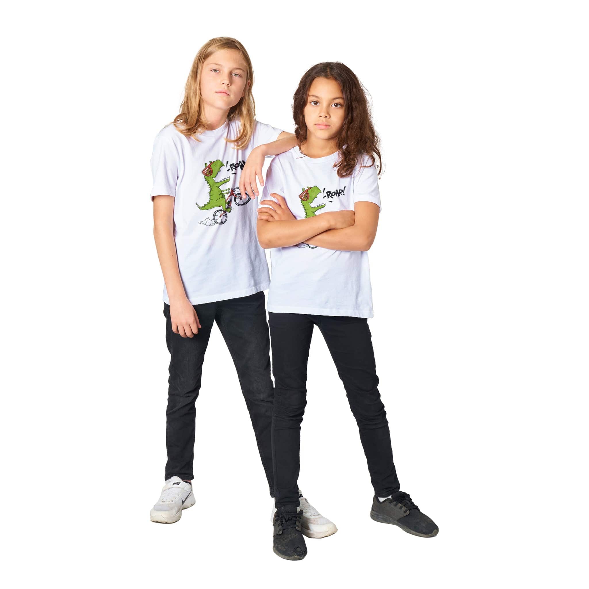 Organic Kids Crewneck T-shirt/Dino-Roar - Enet Images