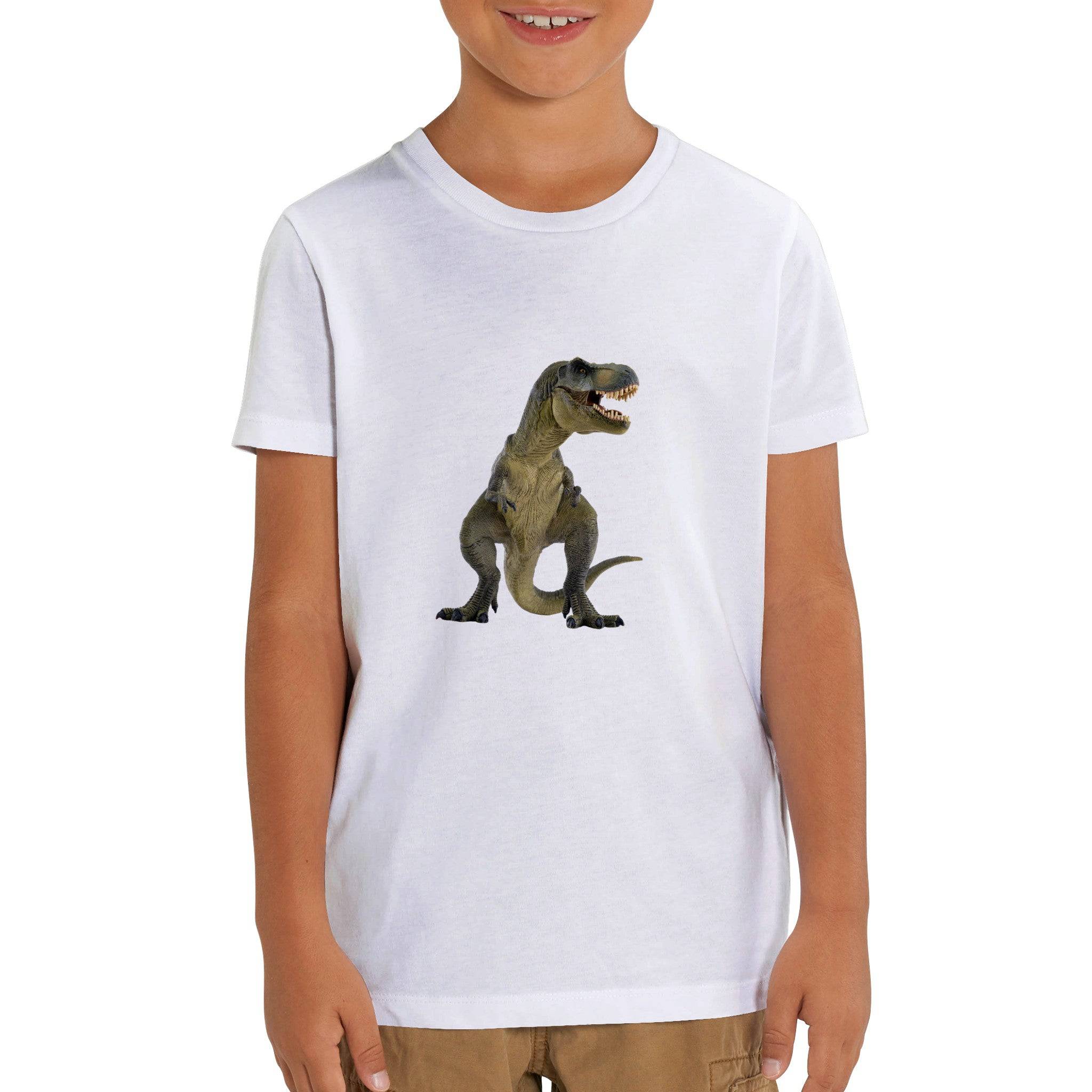 Organic Kids Crewneck T-shirt/Dinosaur - Enet Images