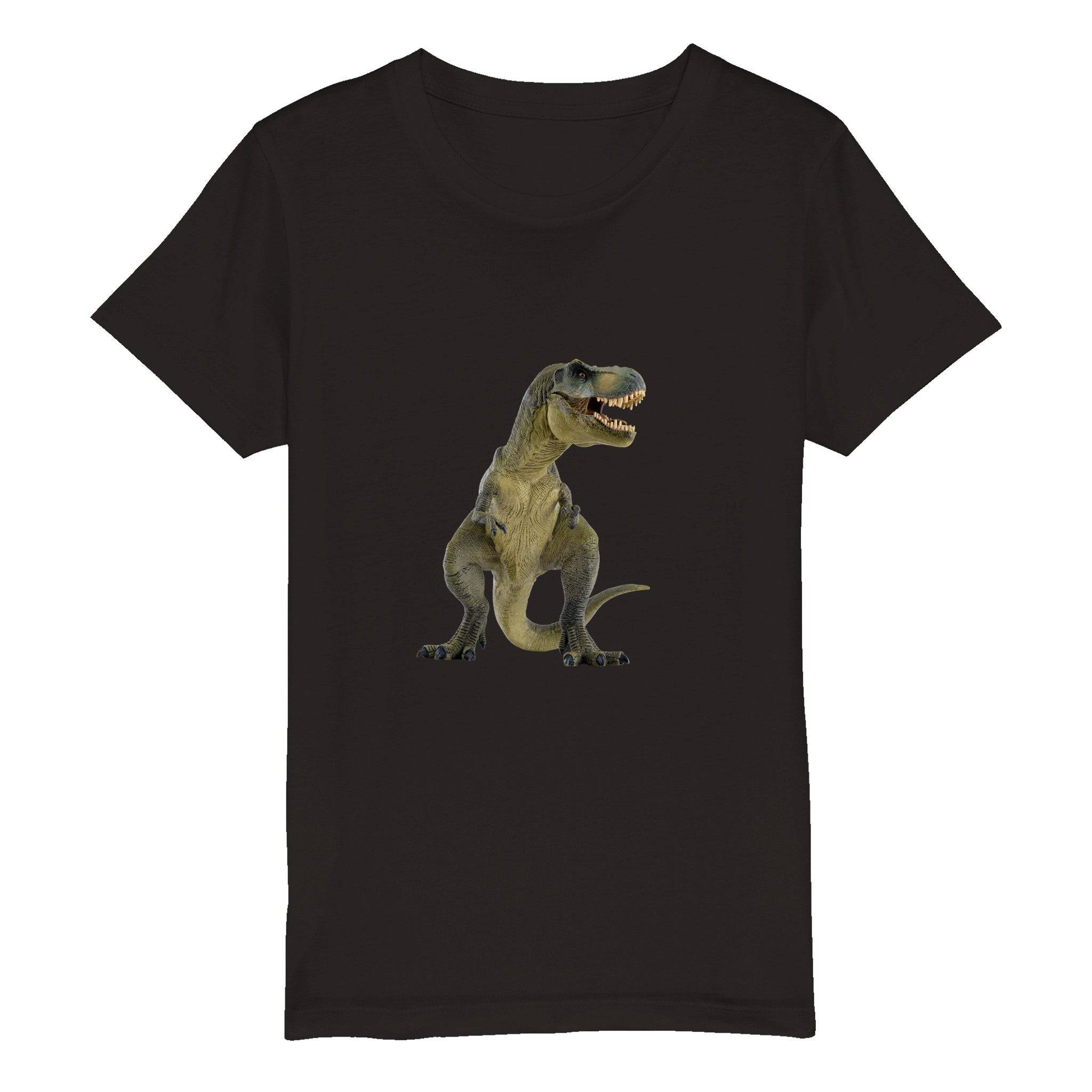 Organic Kids Crewneck T-shirt/Dinosaur - Enet Images