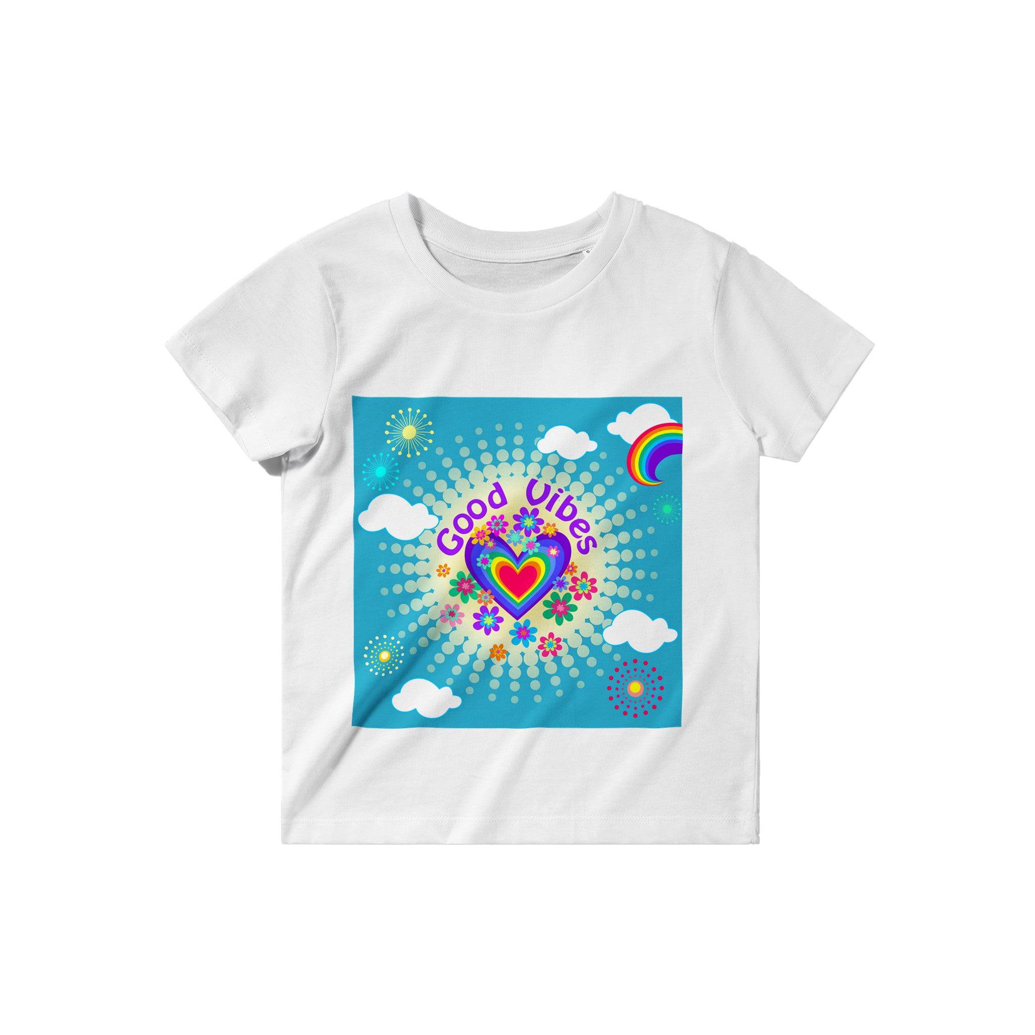 Organic Kids Crewneck T-shirt/Good-Vibes-Only - Enet Images