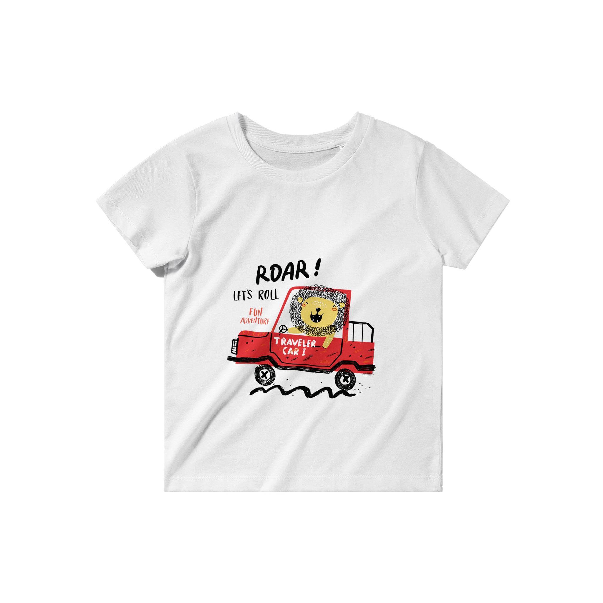 Organic Kids Crewneck T-shirt/Lion-Driver - Enet Images