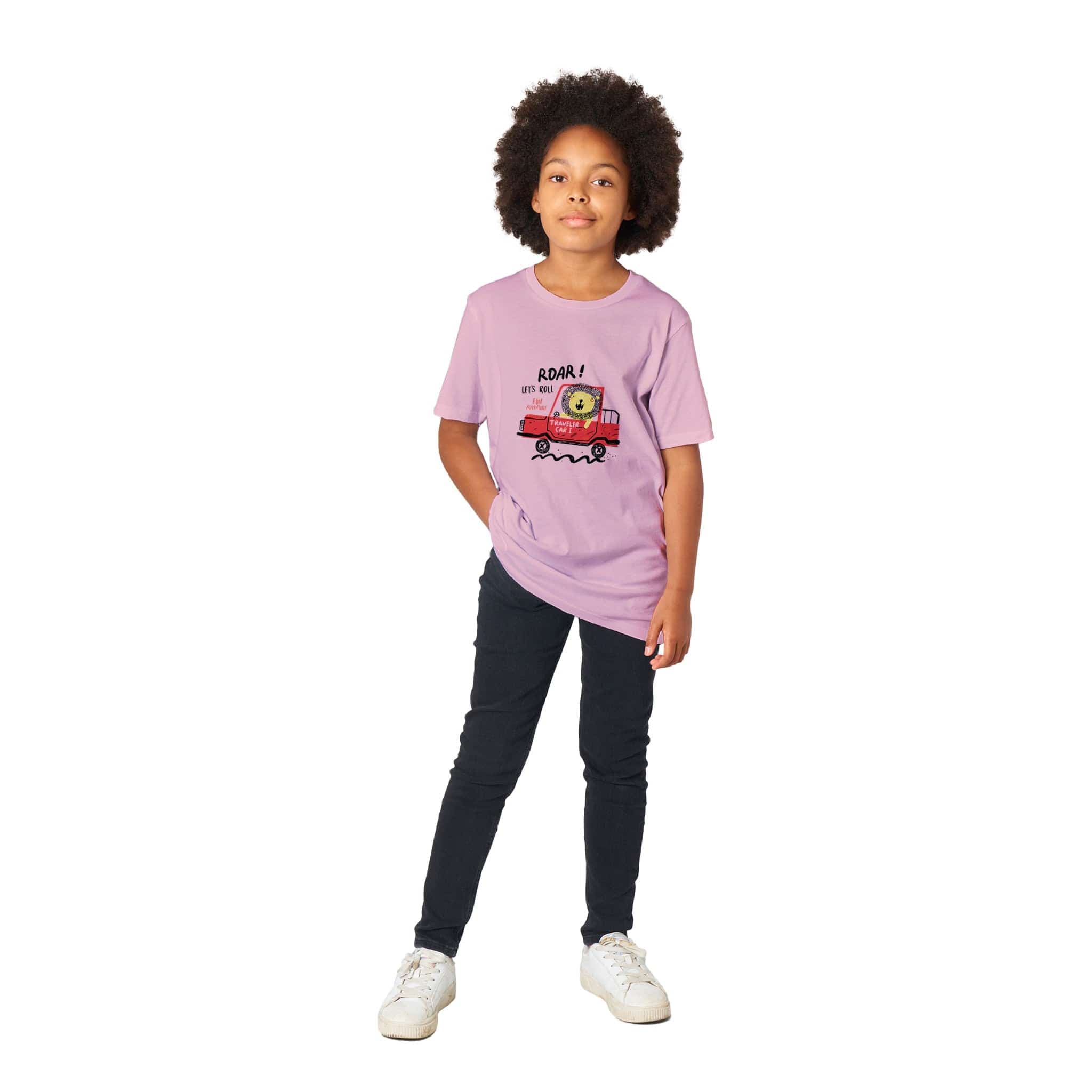 Organic Kids Crewneck T-shirt/Lion-Driver - Enet Images