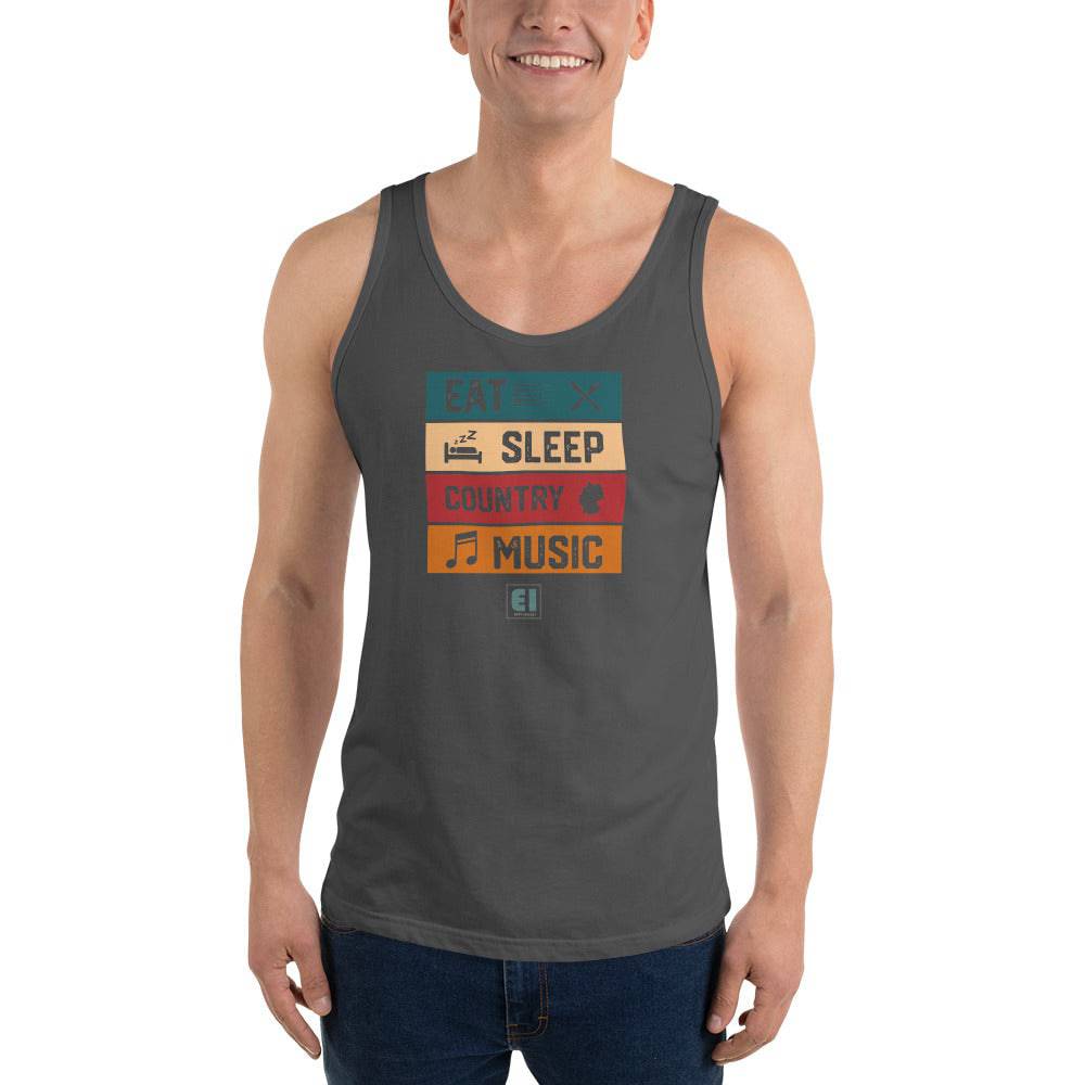 Men’s Staple Tank Top/Eat-Sleep-Music-Repeat - Enet Images