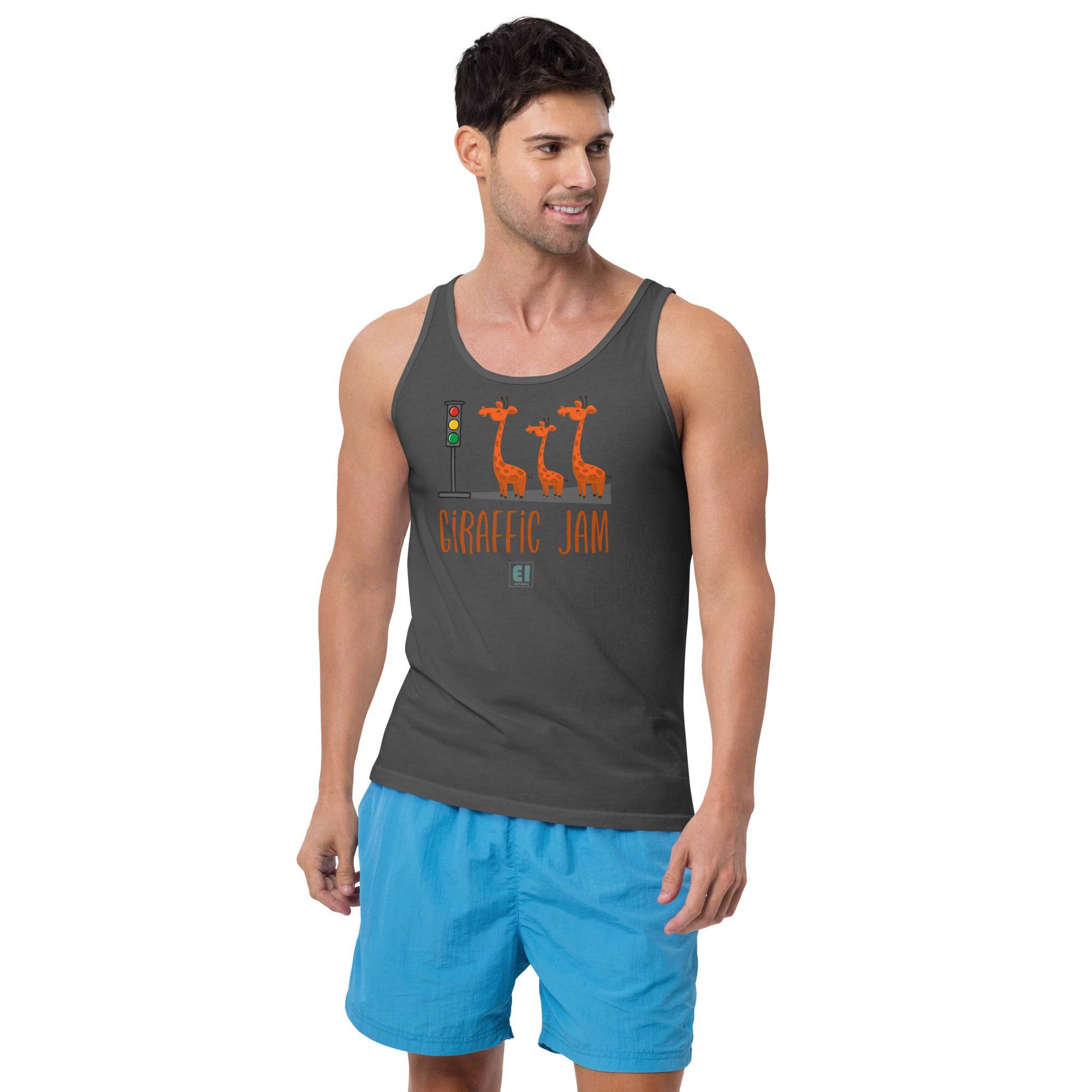 Men’s Staple Tank Top/Giraffe-Jam - Enet Images