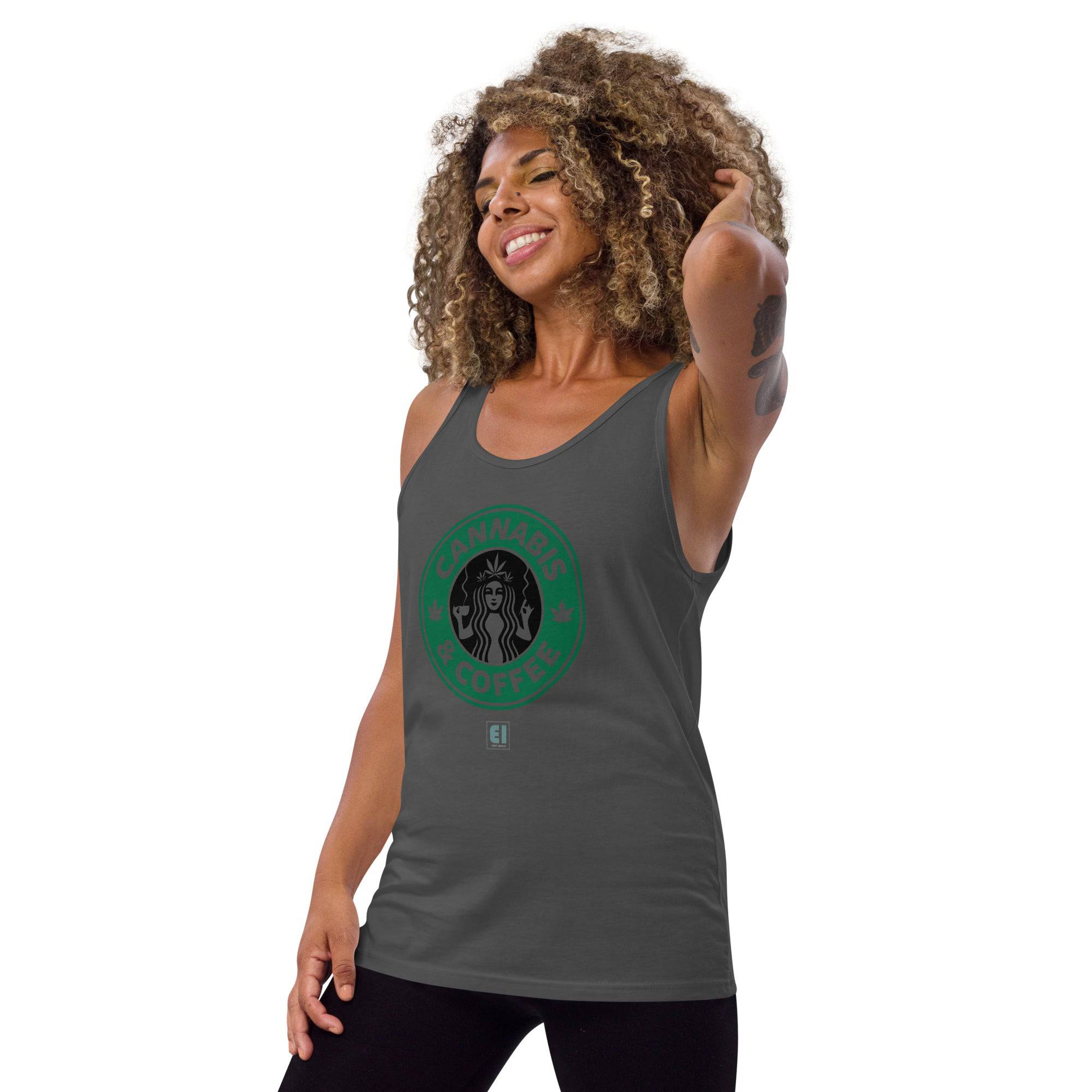 Men’s Staple Tank Top/Canabbis-Coffee - Enet Images