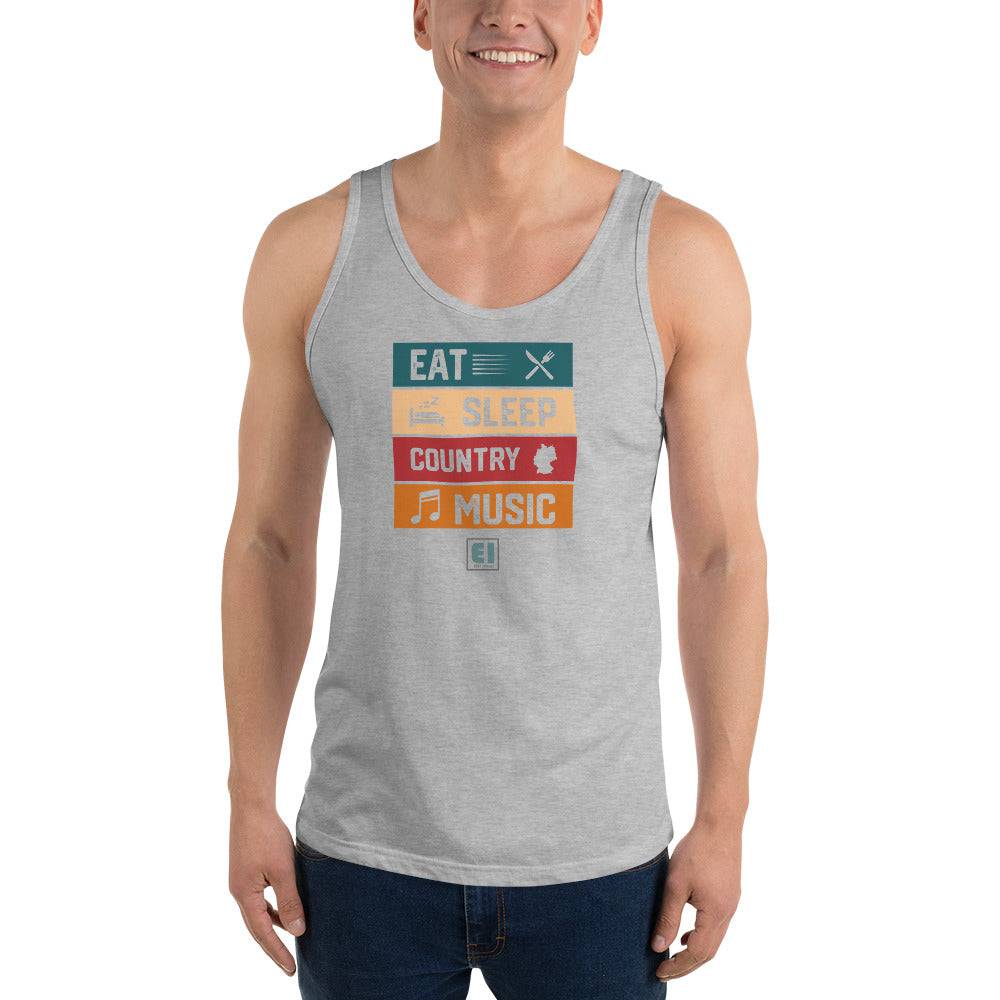 Men’s Staple Tank Top/Eat-Sleep-Music-Repeat - Enet Images