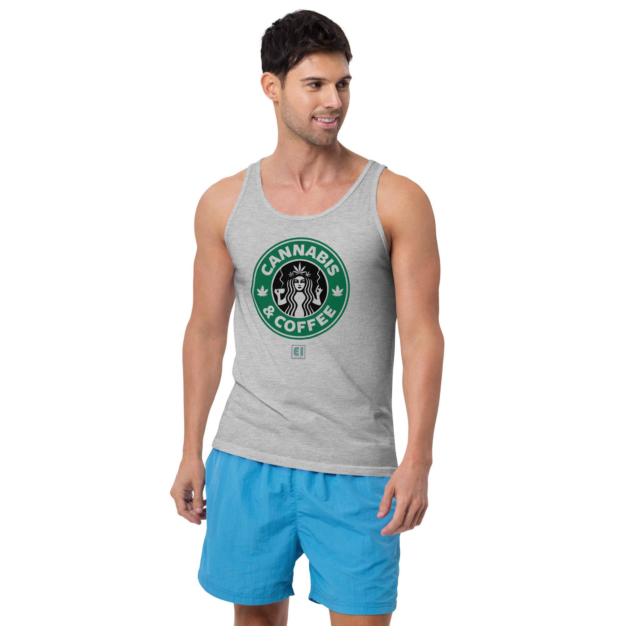 Men’s Staple Tank Top/Canabbis-Coffee - Enet Images