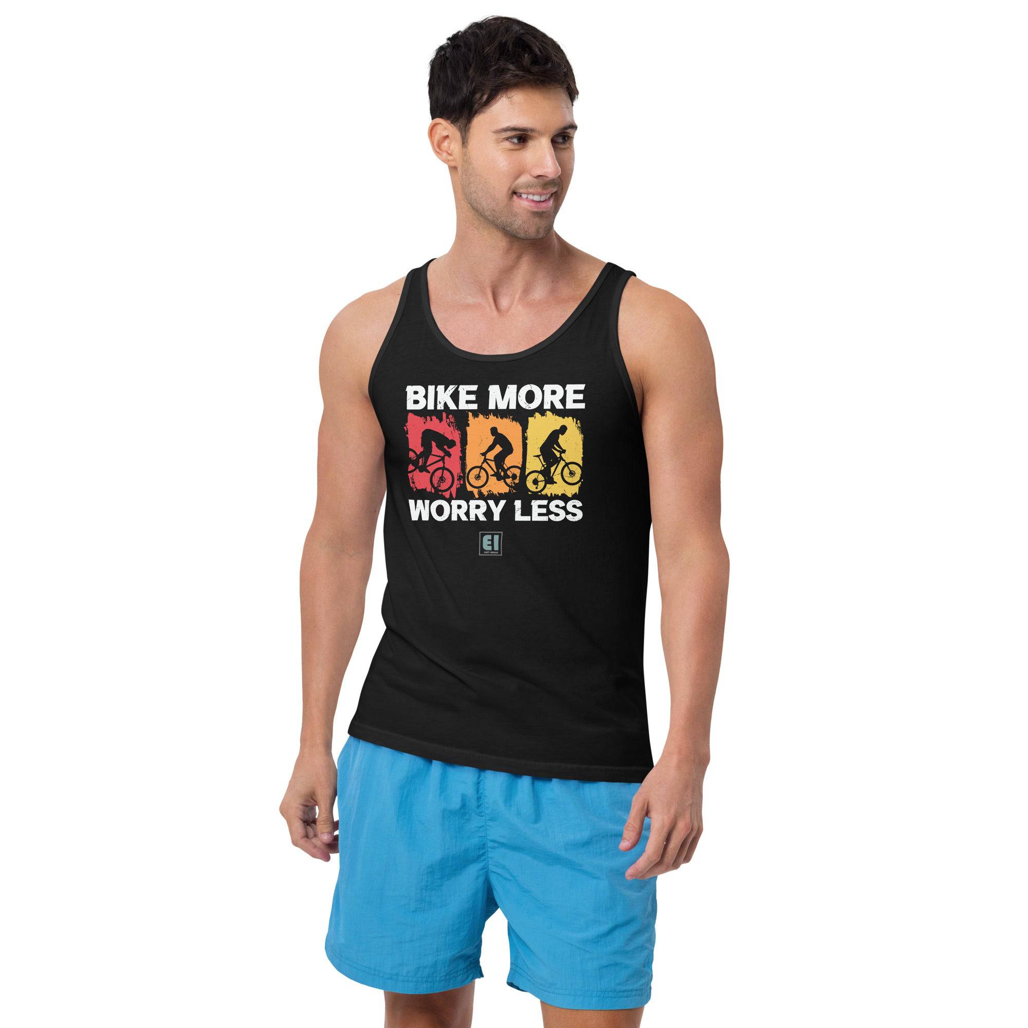Men’s Staple Tank Top/Bike-More-Worry-Less - Enet Images
