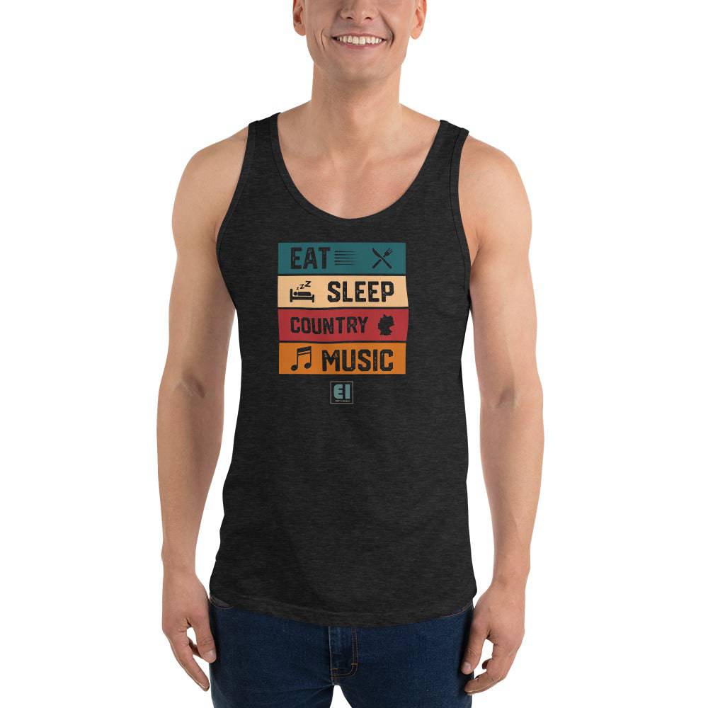 Men’s Staple Tank Top/Eat-Sleep-Music-Repeat - Enet Images