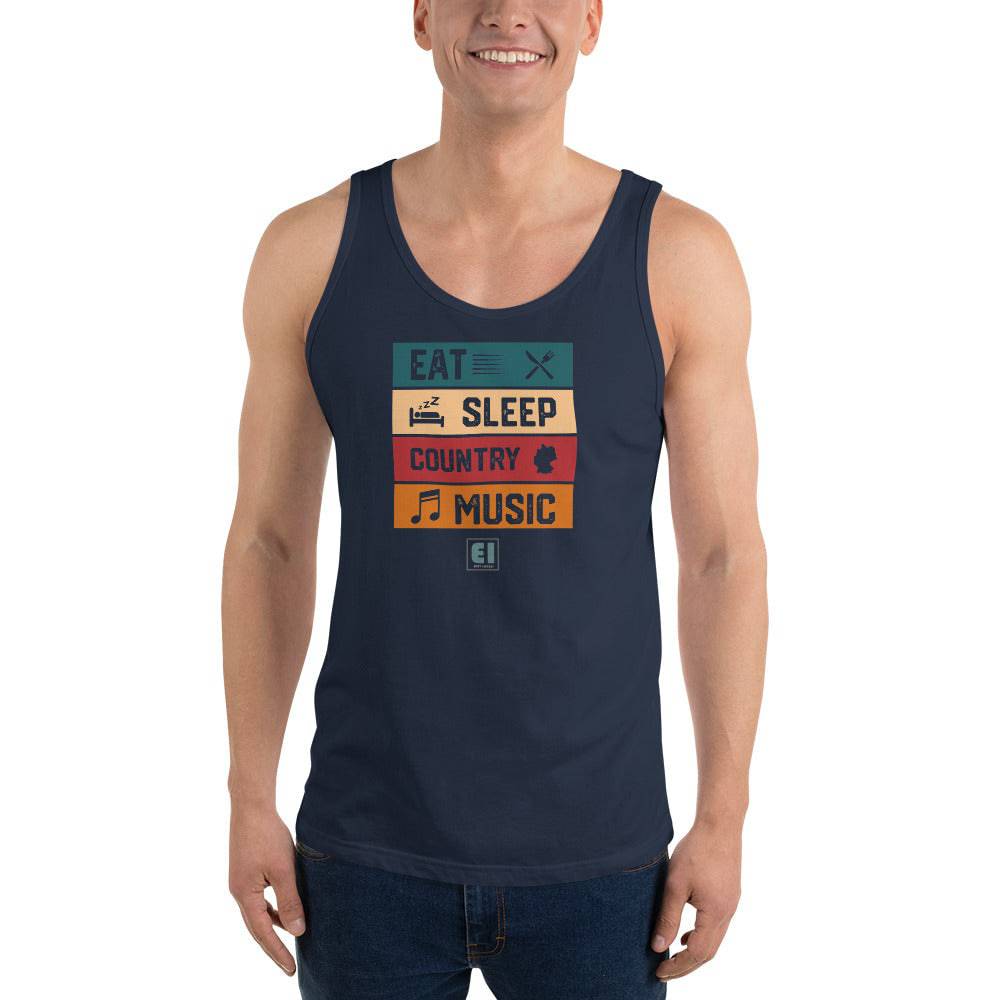 Men’s Staple Tank Top/Eat-Sleep-Music-Repeat - Enet Images