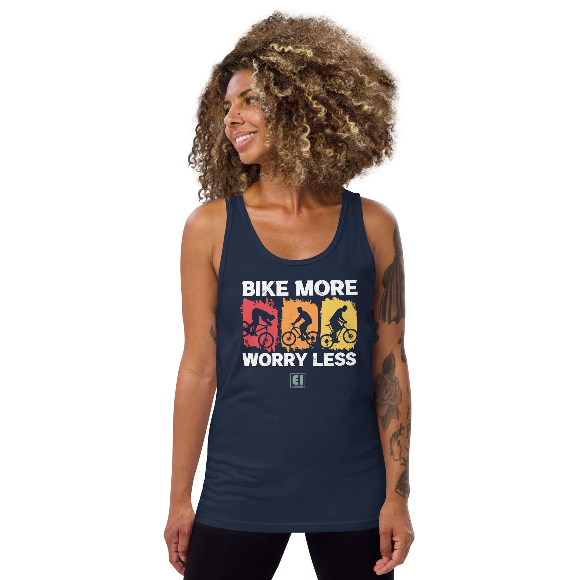 Men’s Staple Tank Top/Bike-More-Worry-Less - Enet Images