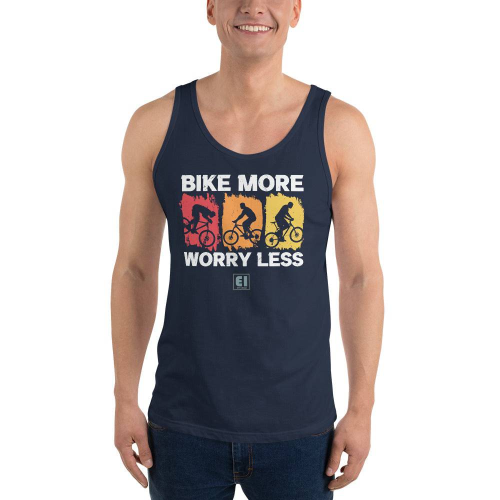Men’s Staple Tank Top/Bike-More-Worry-Less - Enet Images