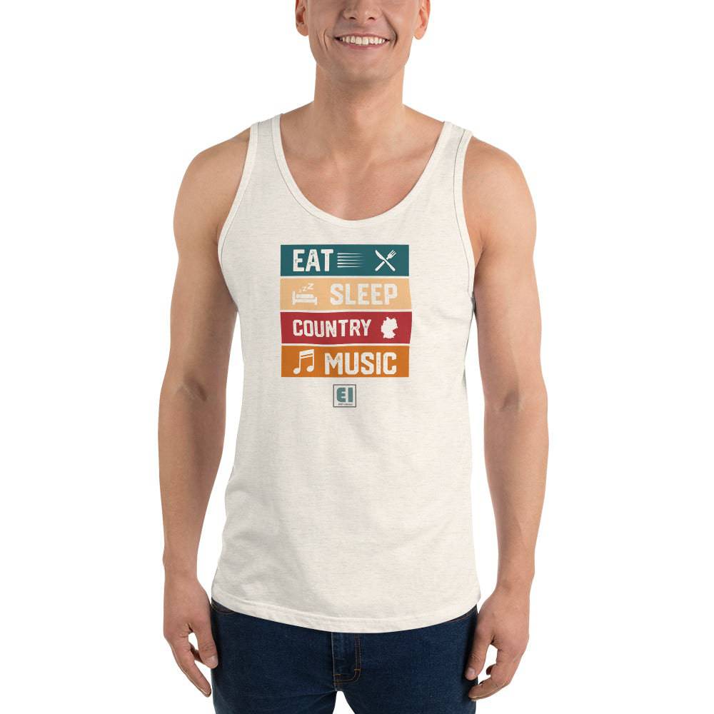 Men’s Staple Tank Top/Eat-Sleep-Music-Repeat - Enet Images