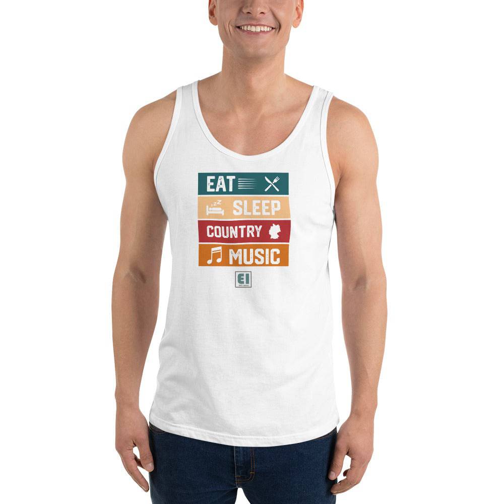 Men’s Staple Tank Top/Eat-Sleep-Music-Repeat - Enet Images