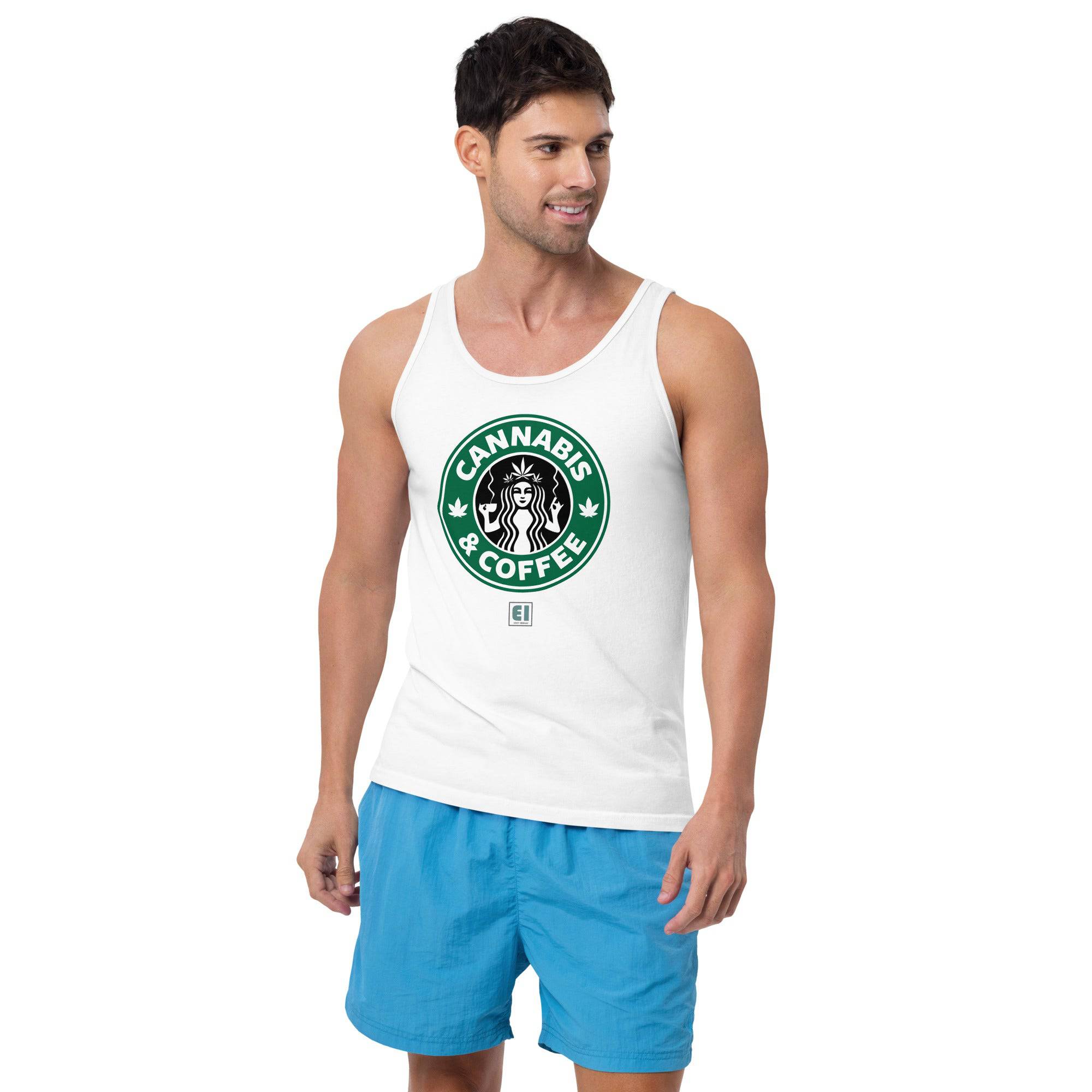 Men’s Staple Tank Top/Canabbis-Coffee - Enet Images
