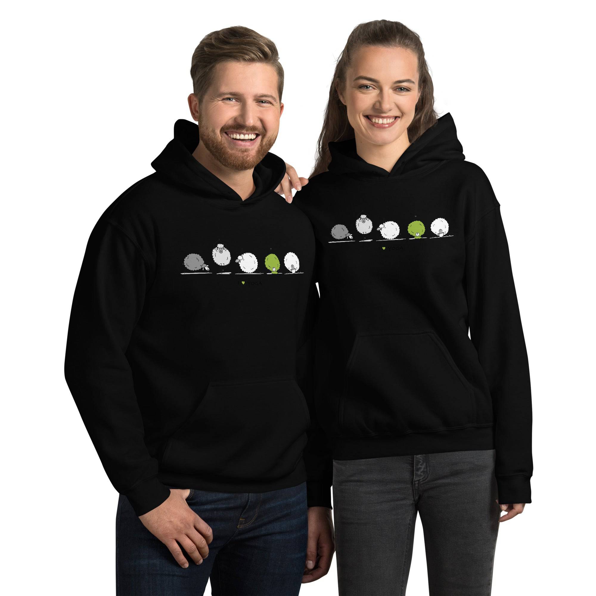 Unisex Hoodie/Sheep-Yoga - Enet Images